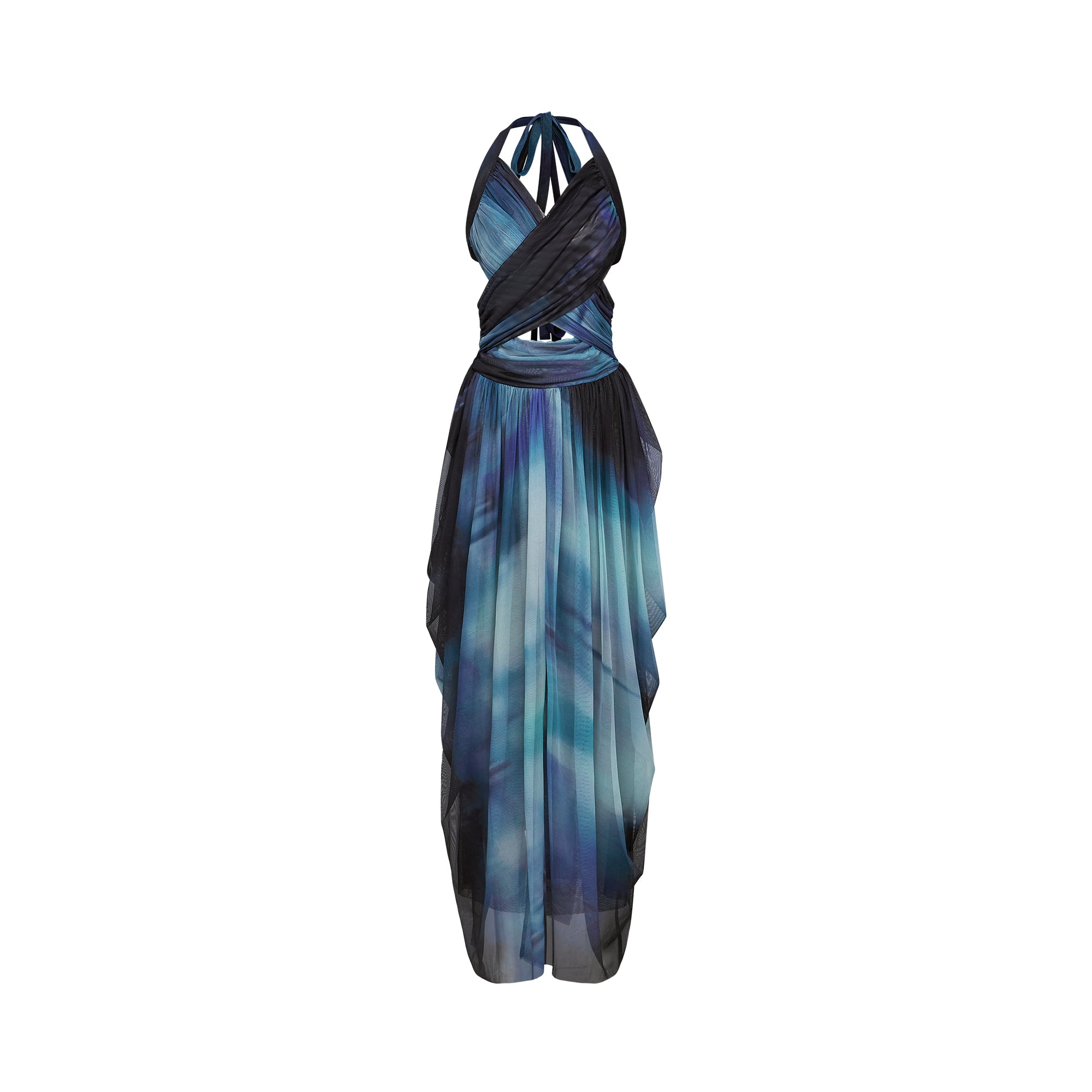 Céleste ombre-print pleated midi dress