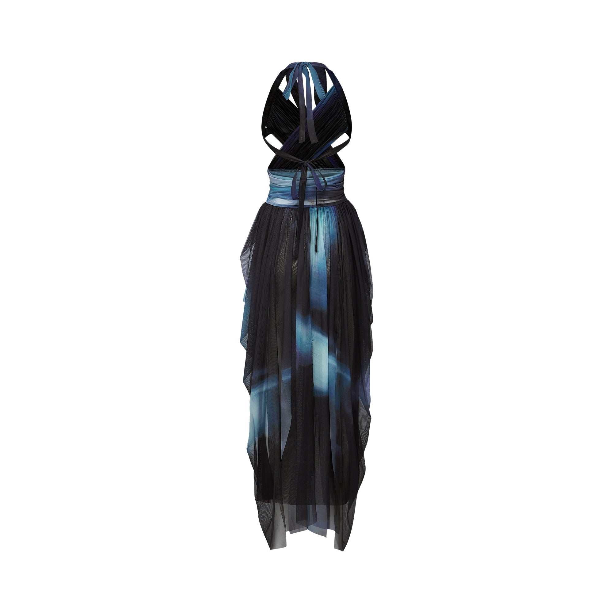 Céleste ombre-print pleated midi dress