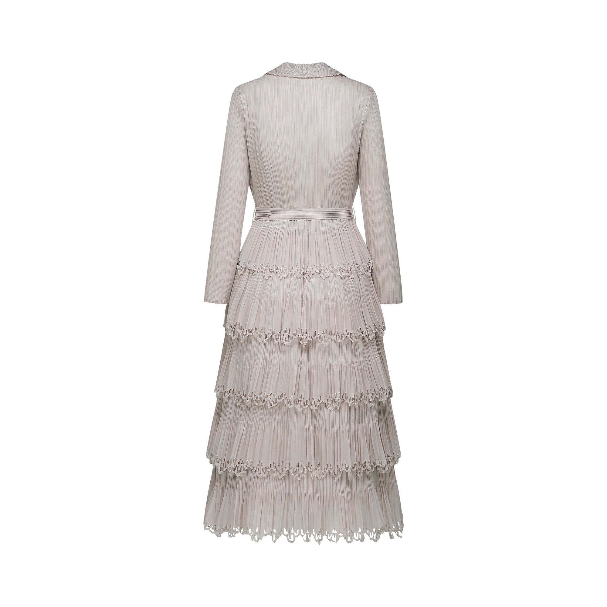 Marjolaine tiered pleated midi dress