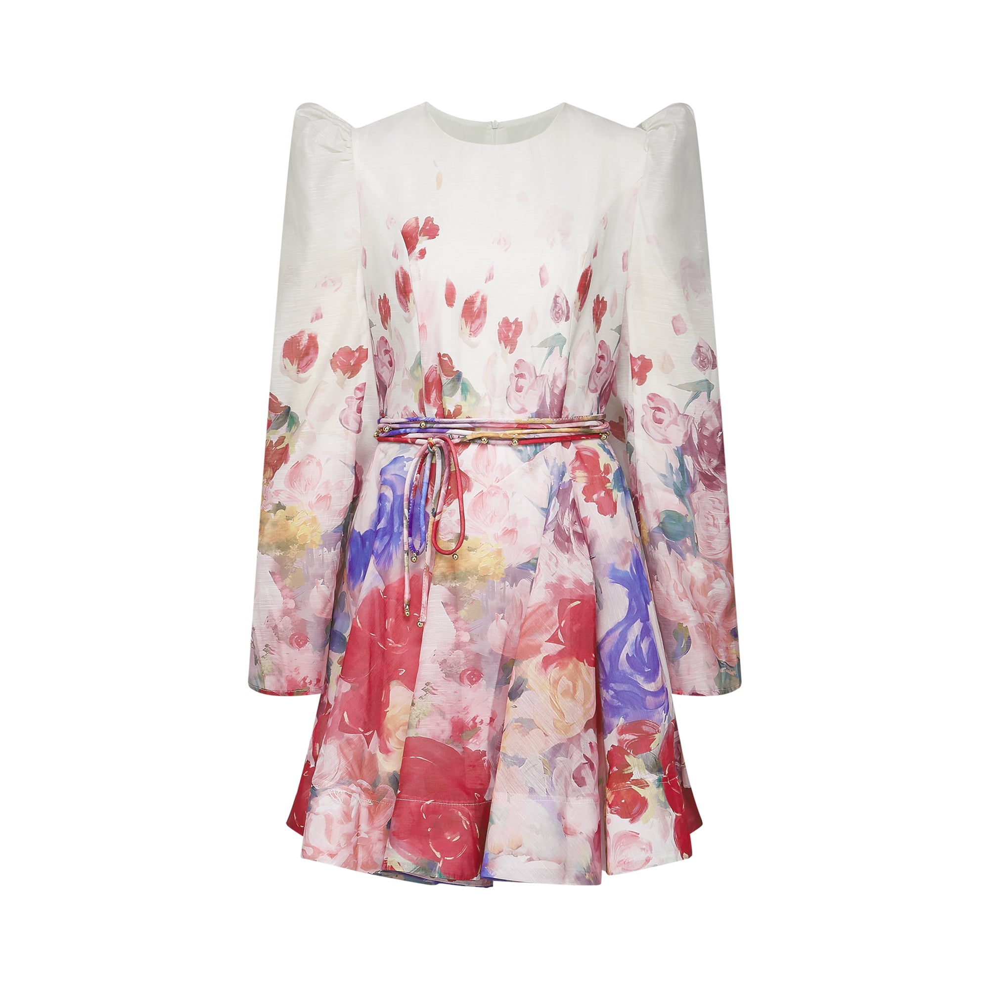 Marjolaine floral-print belted mini dress