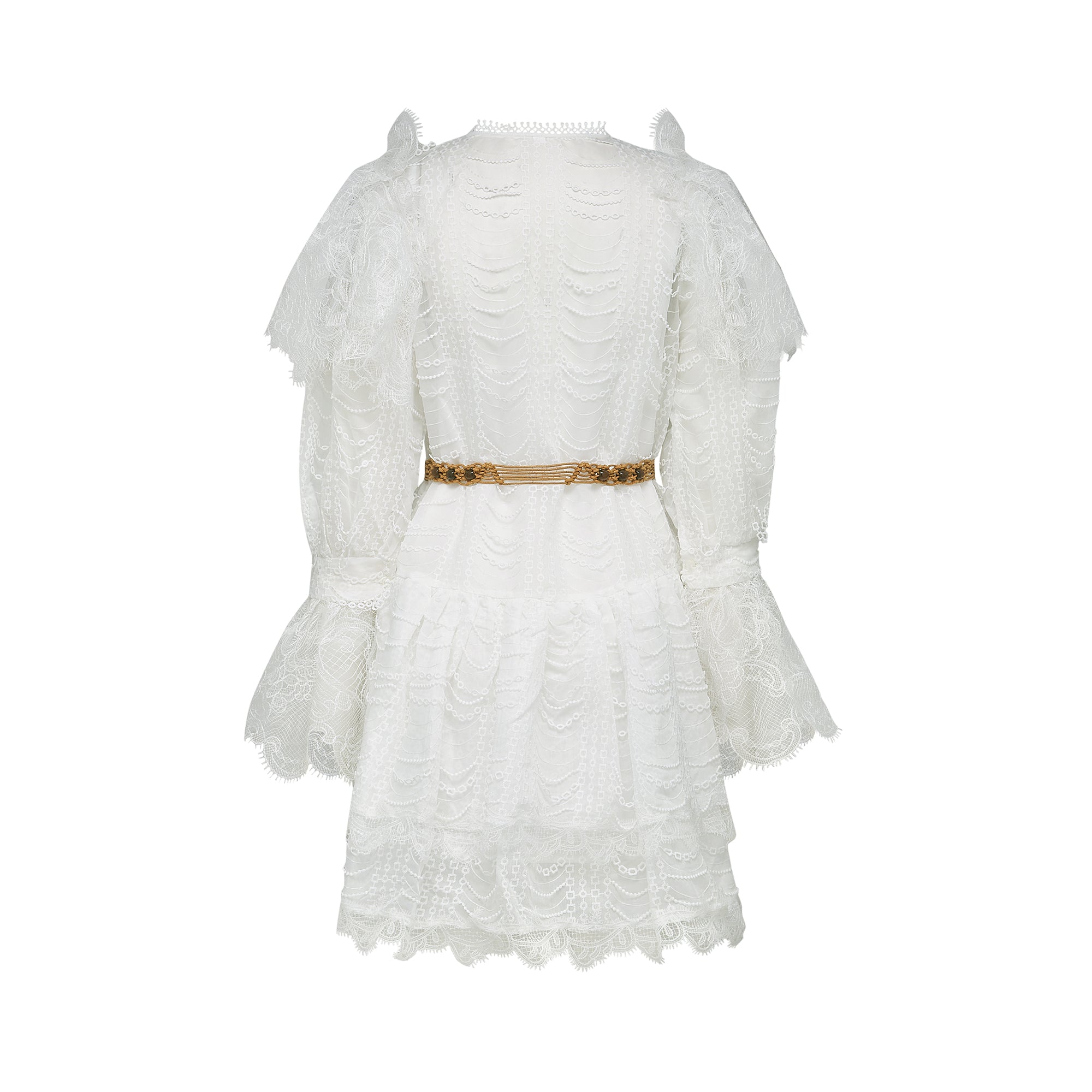 Eden belted lace mini dress