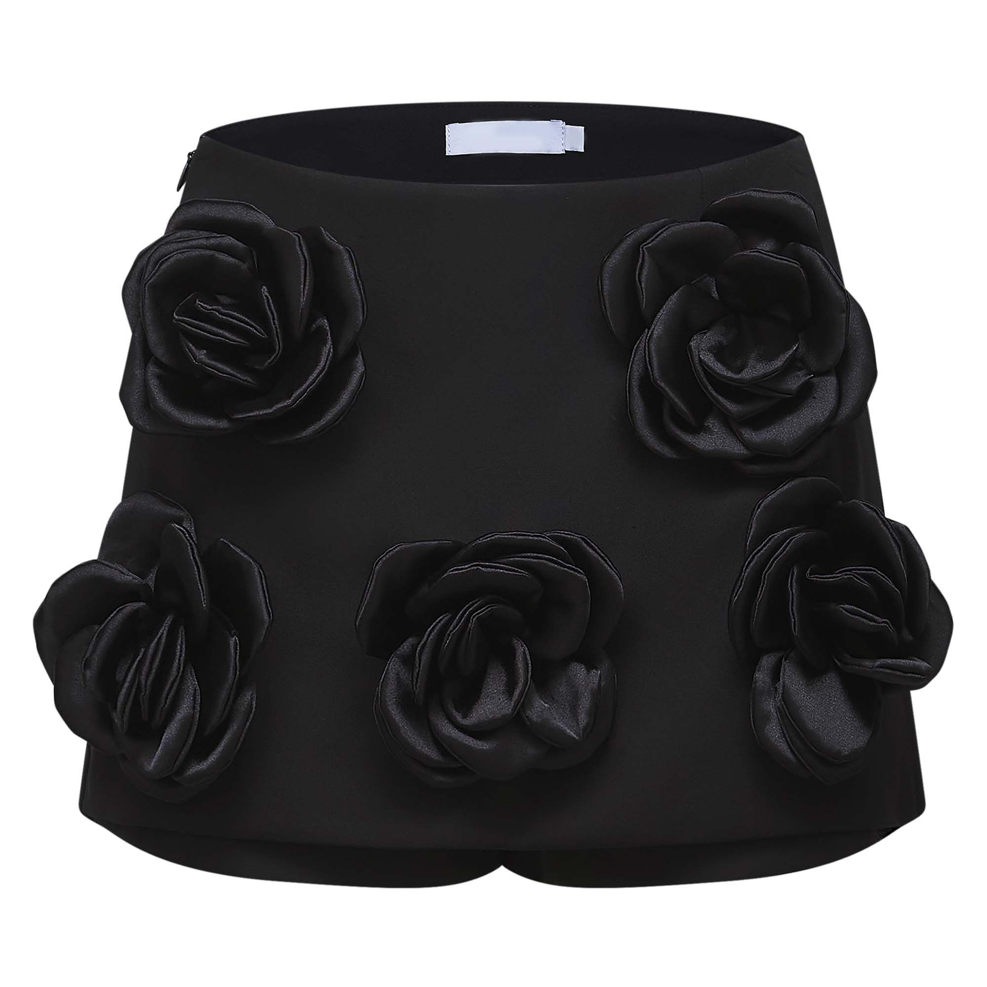 Nalini black faux-flower mini skirt