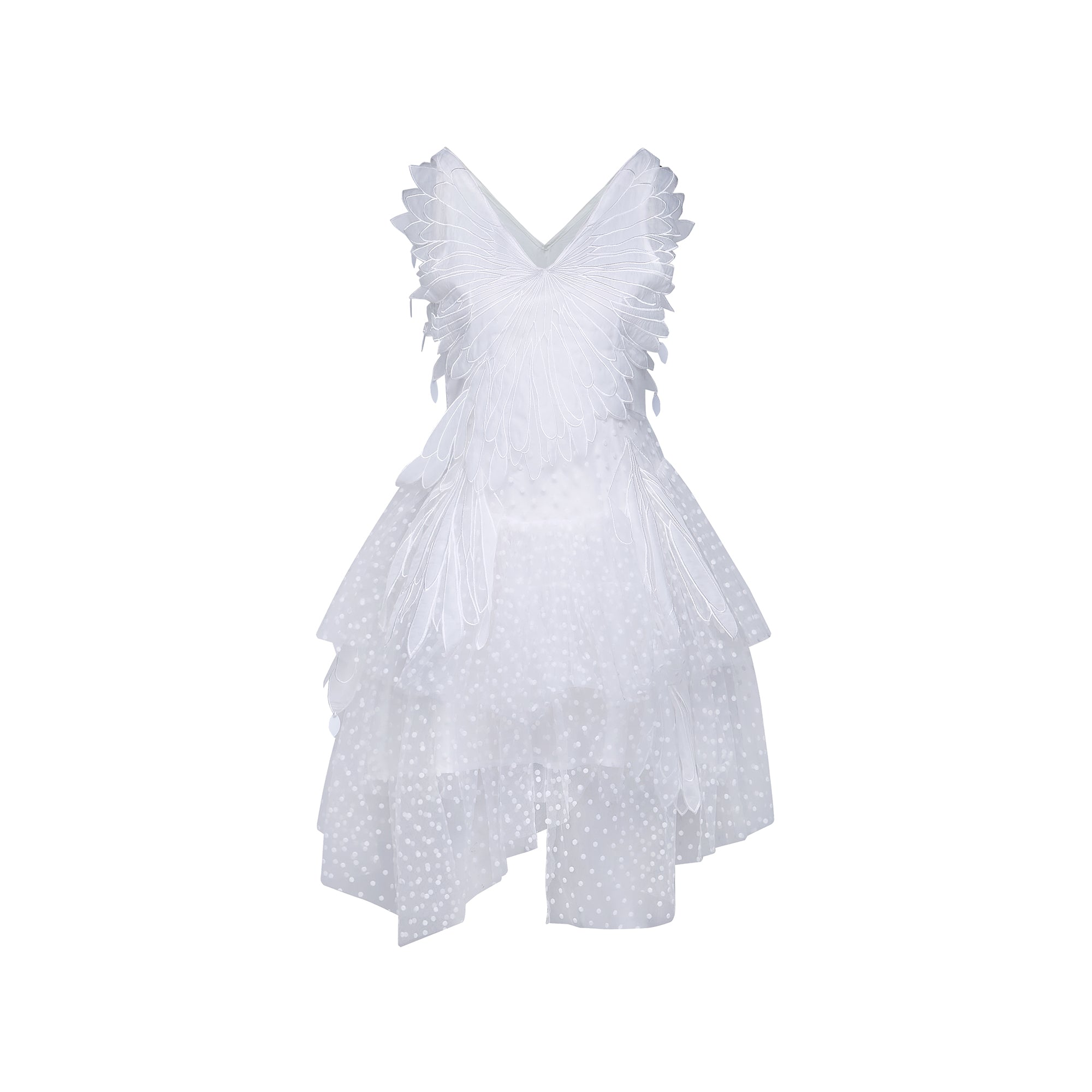 Françoise feather-embellished pleated mini dress