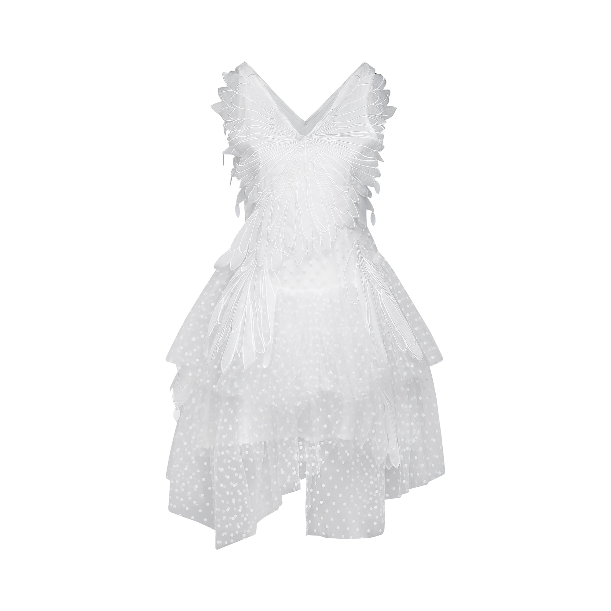 Françoise feather-embellished pleated mini dress