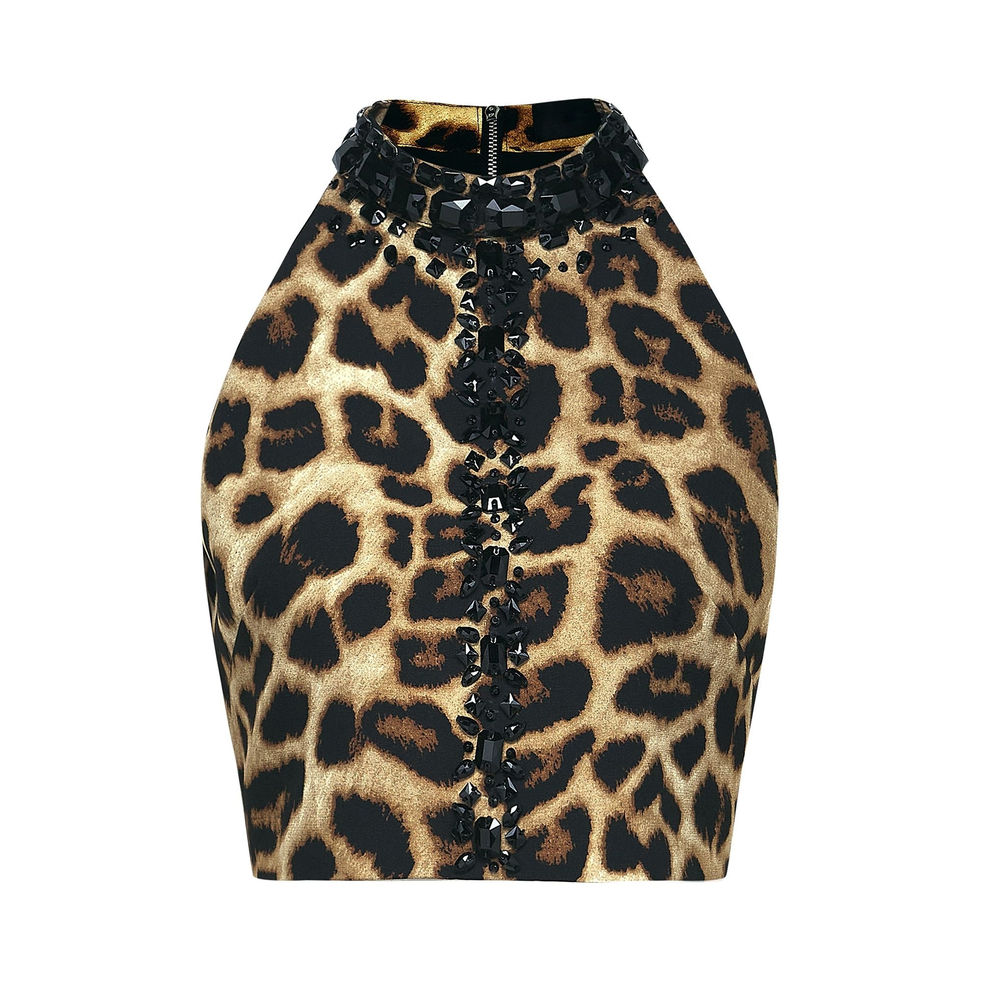 Noémie leopard-print top & skirt matching set