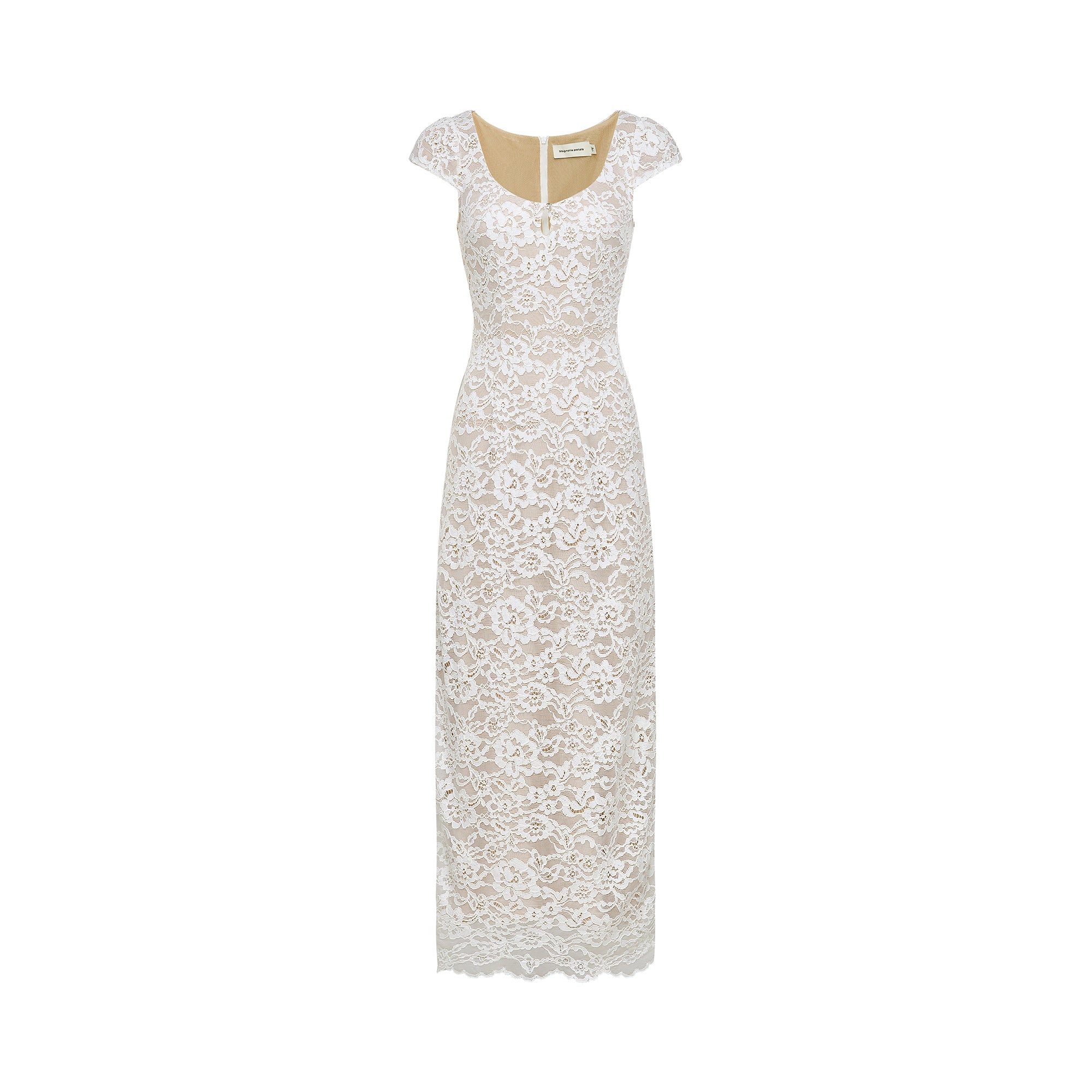 Ariane lace-trim floral embroidered midi dress