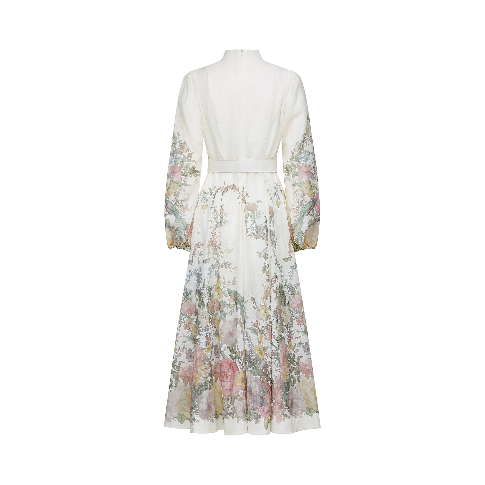 Suzette belted-waist floral-print midi dress