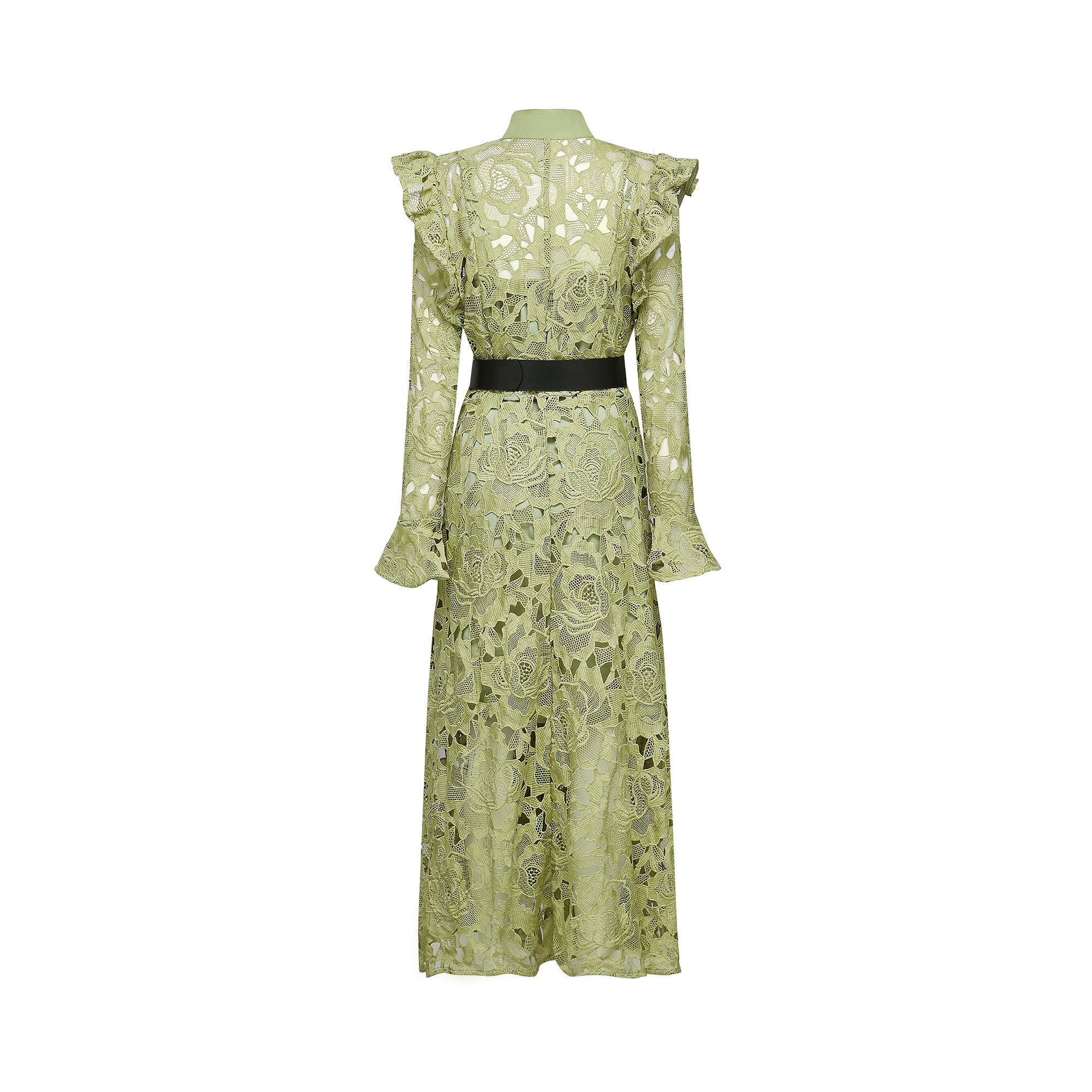 Noémie floral-embroidered midi dress in Green