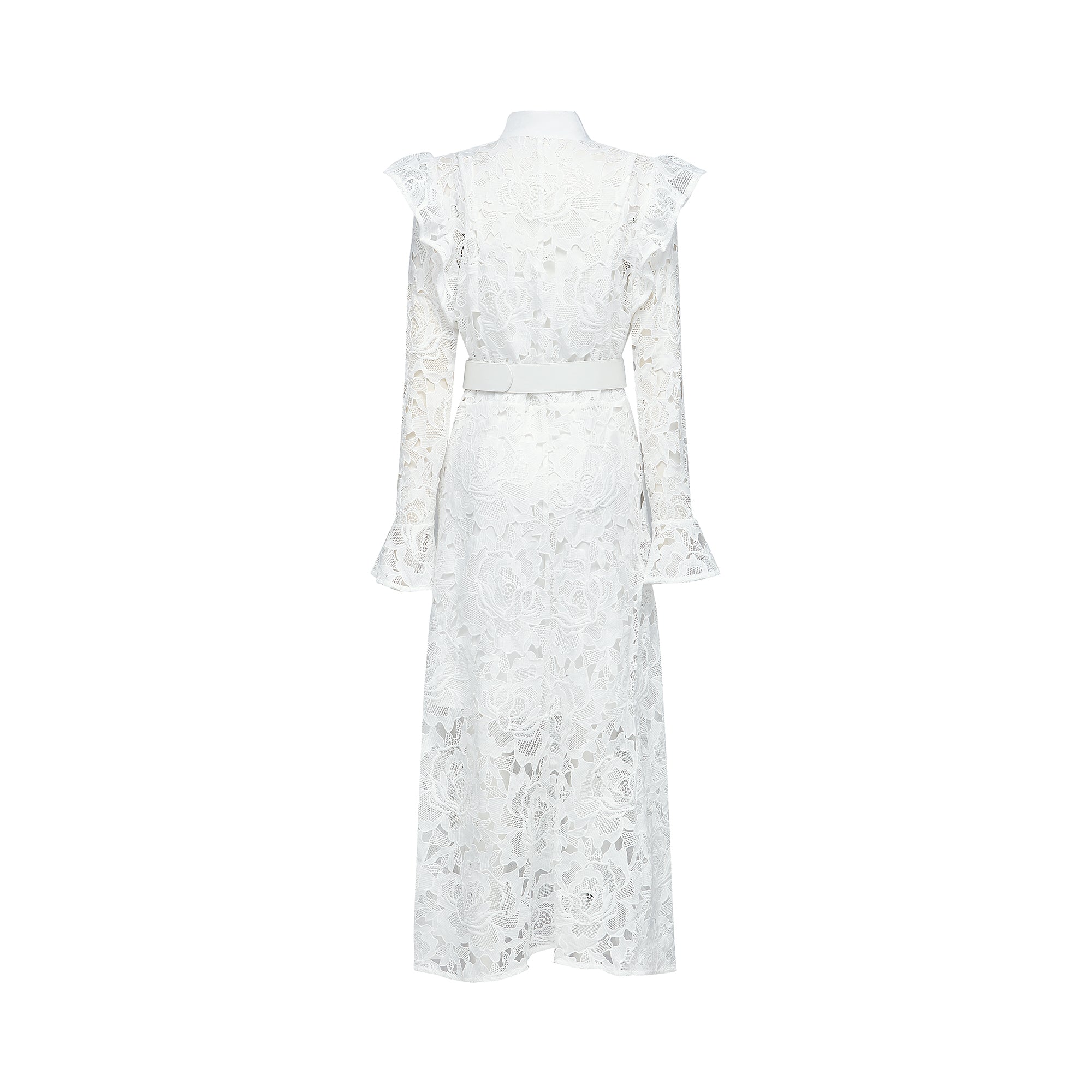 Noémie floral-embroidered midi dress in White