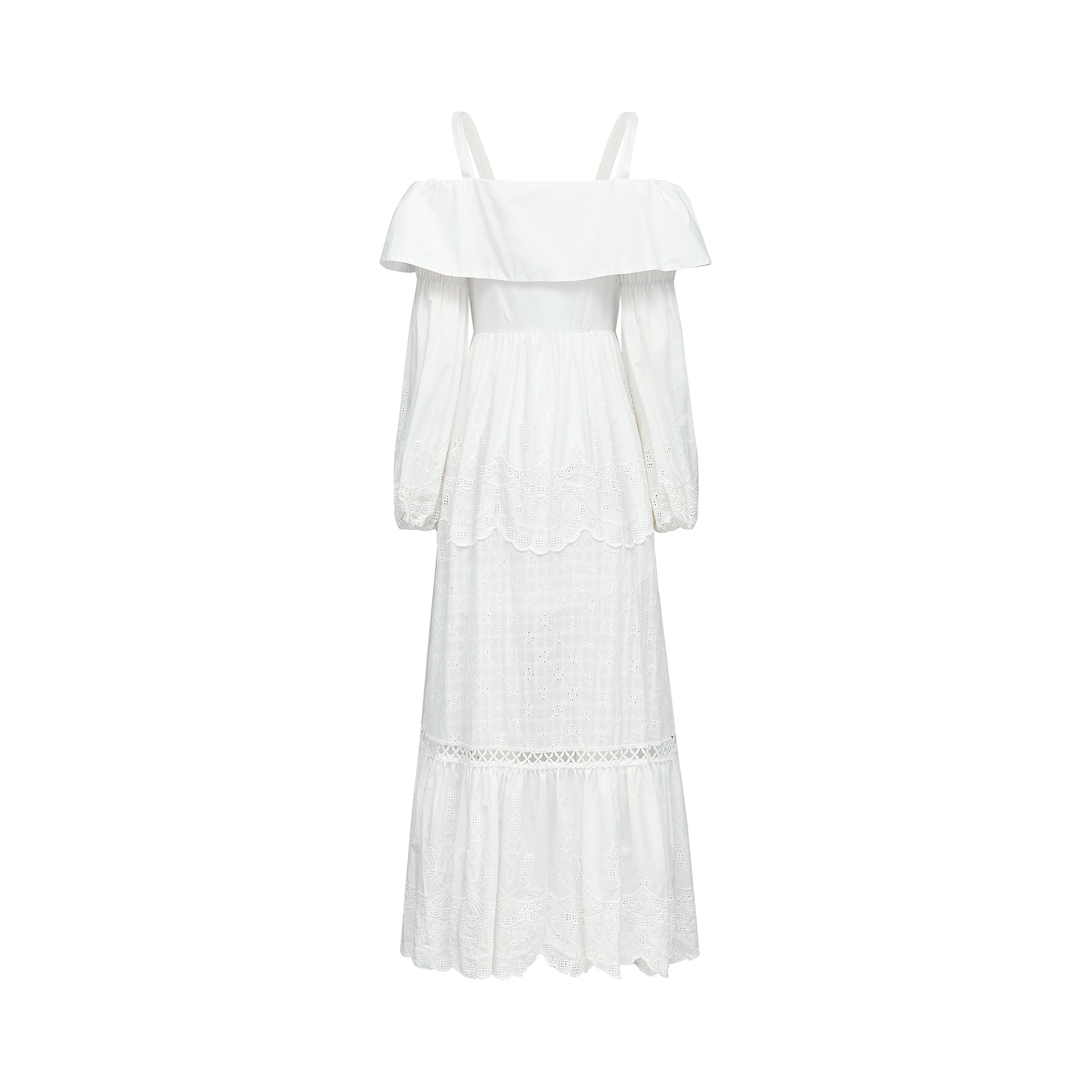 Lisette lace-trim cut-out midi dress