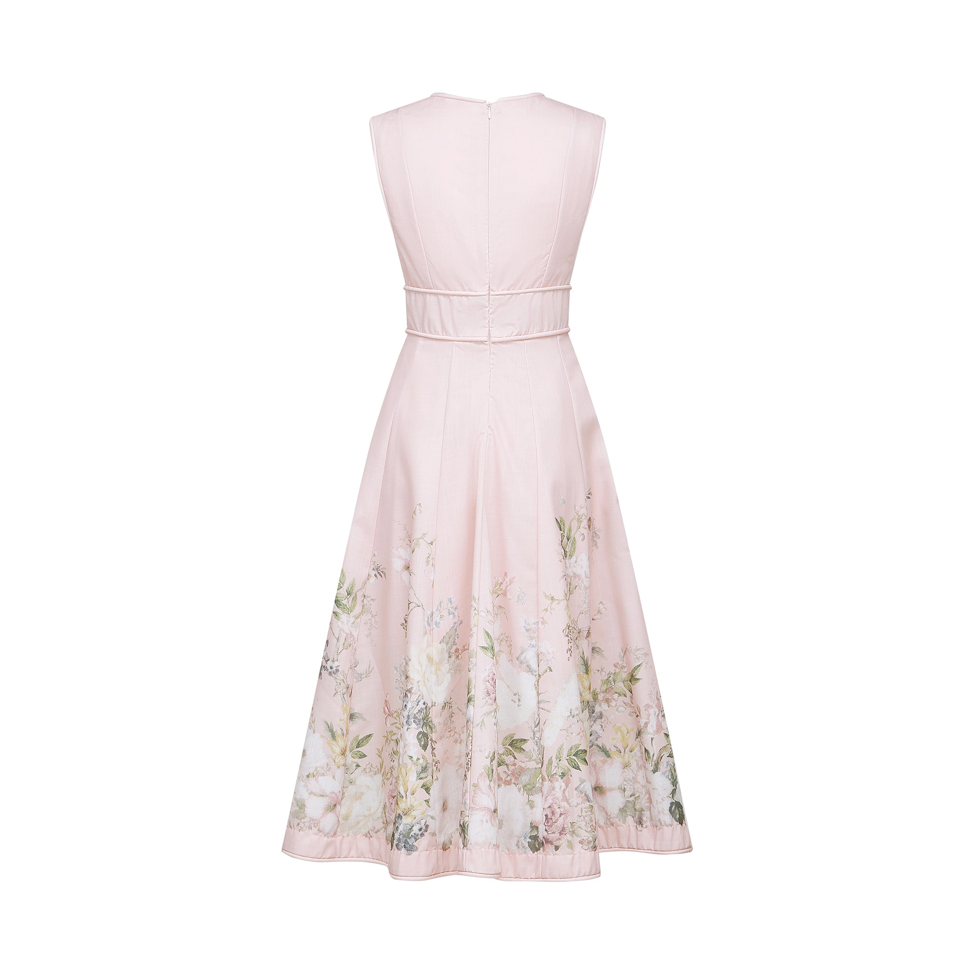 Sonia floral-print sleeveless midi dress in Pink