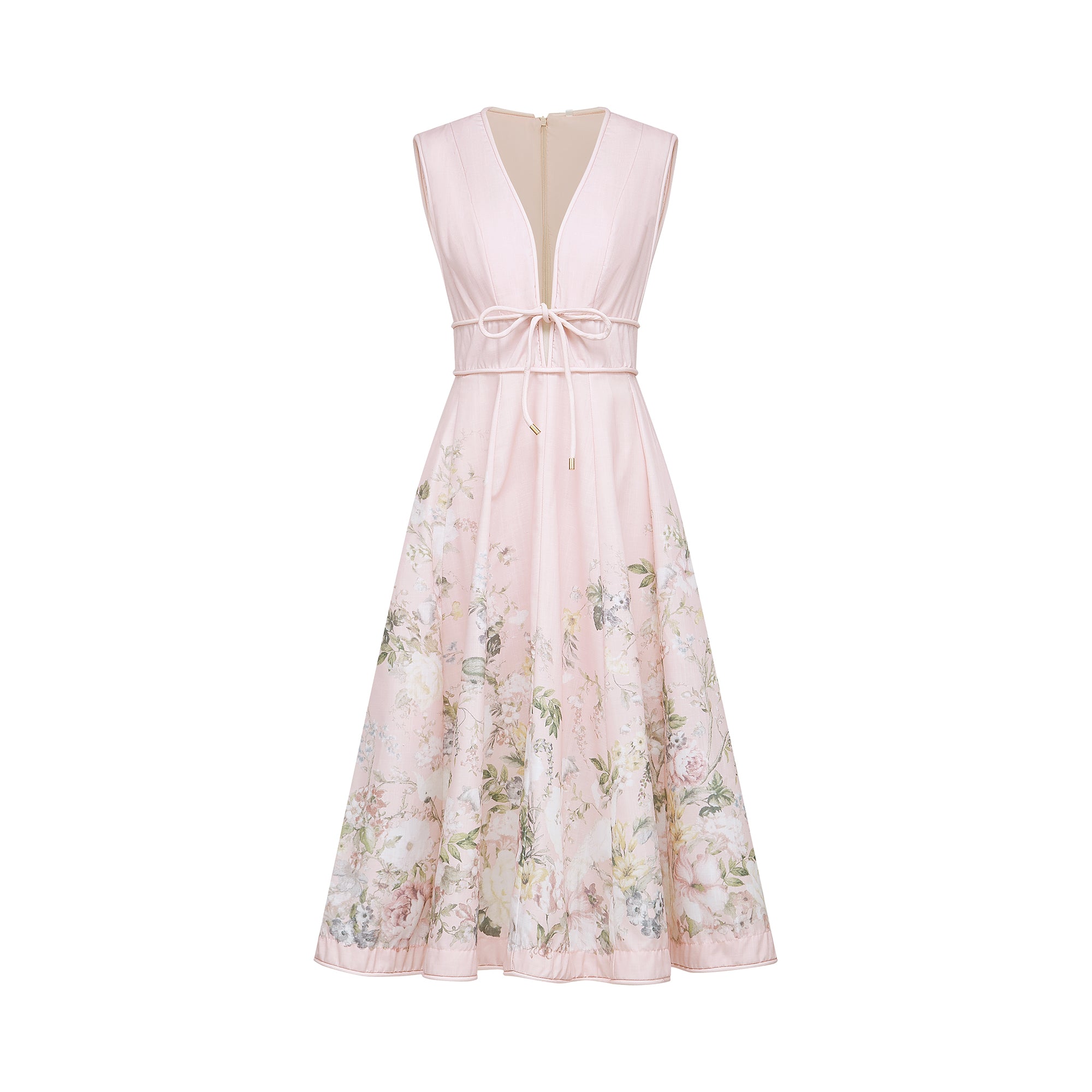 Sonia floral-print sleeveless midi dress in Pink