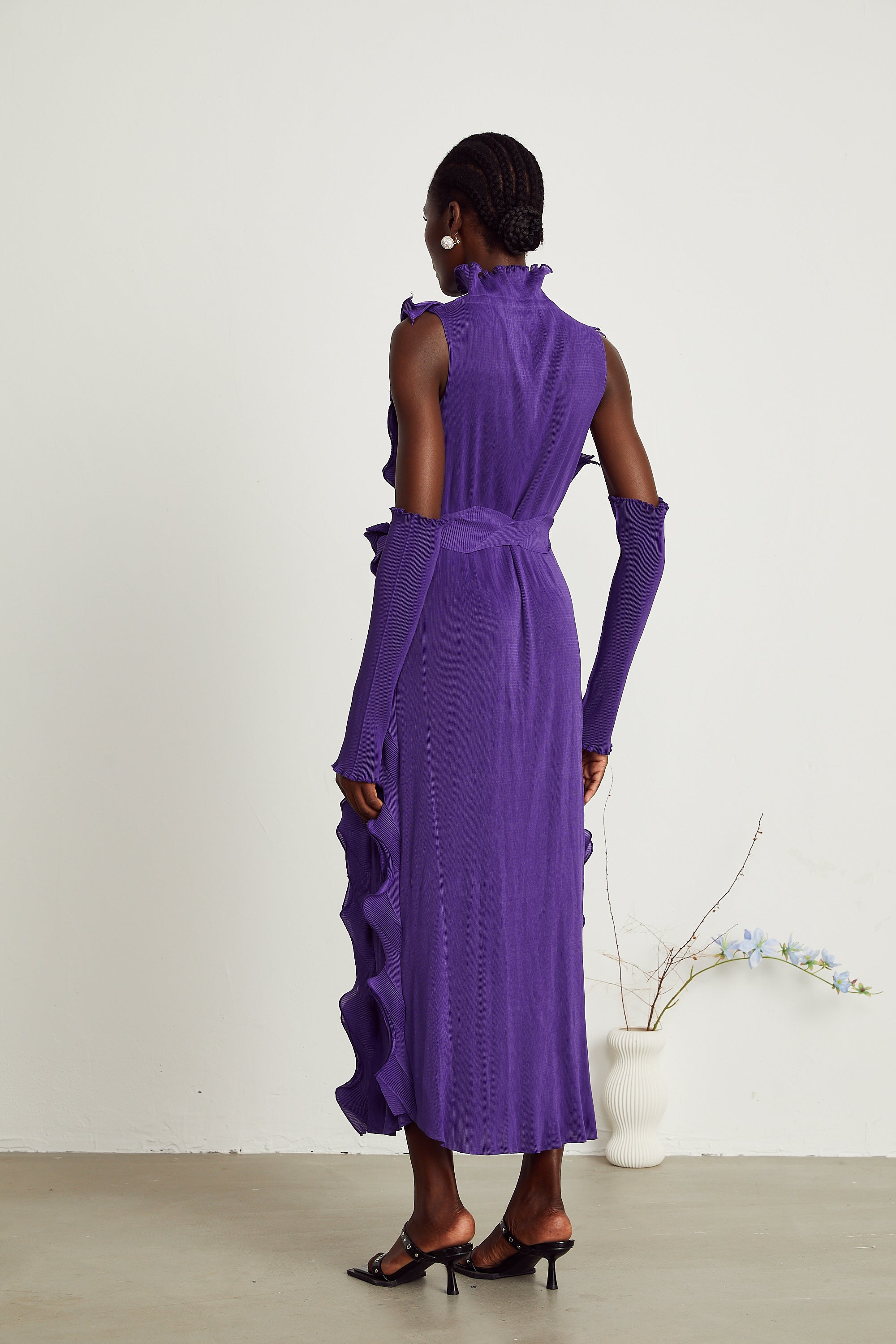 Gabbi purple ruffled-trim maxi dress