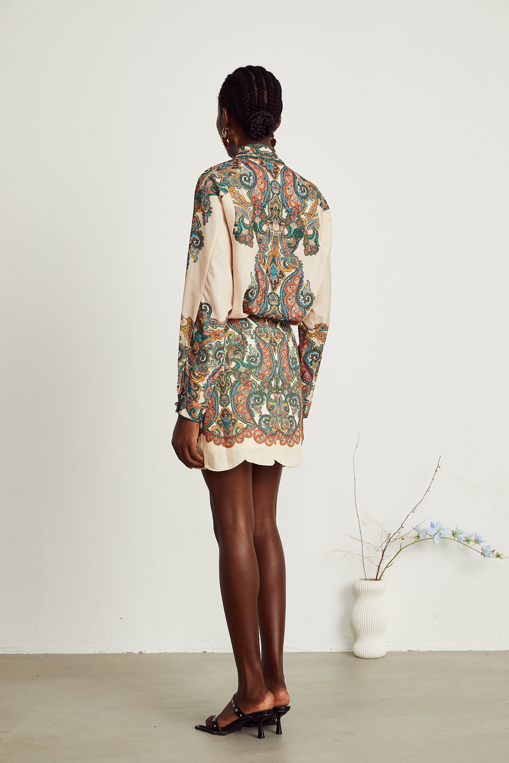 Nevaeh paisley-print shirt & skirt matching set