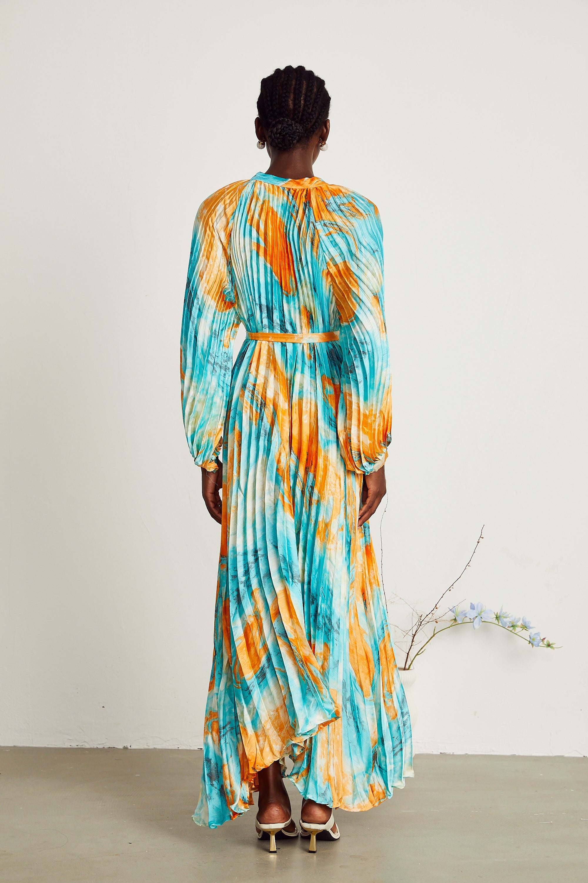 Anouk fully-pleated maxi dress