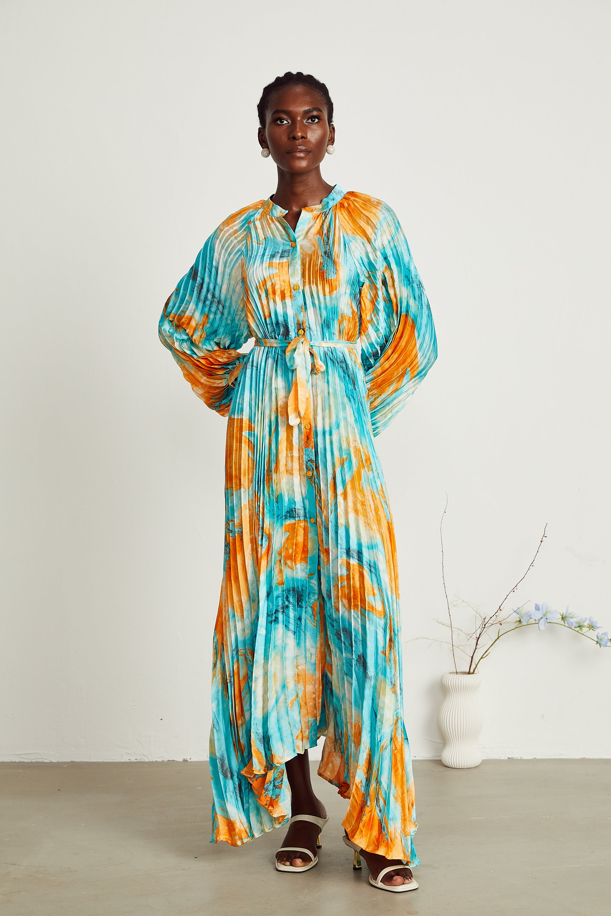 Anouk fully-pleated maxi dress