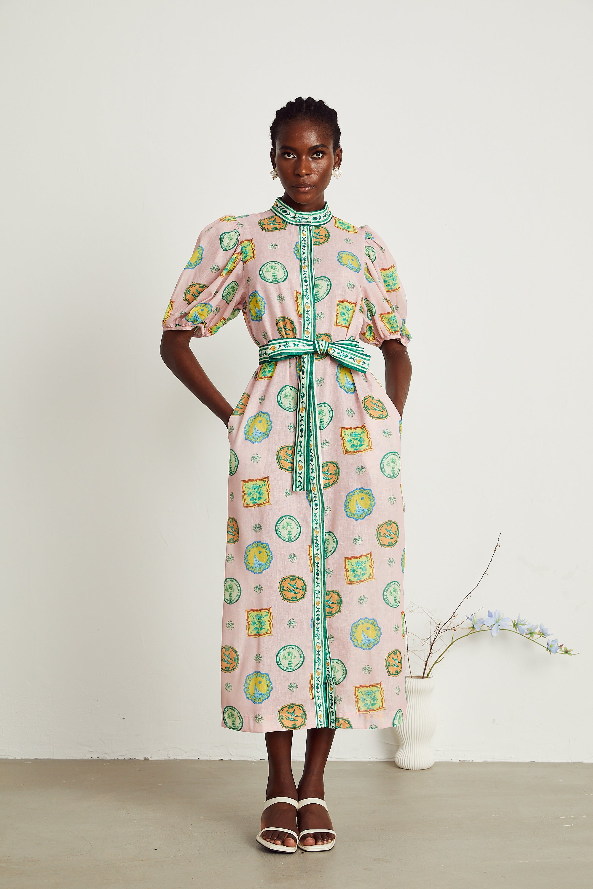 Bérengère pattern-print midi dress