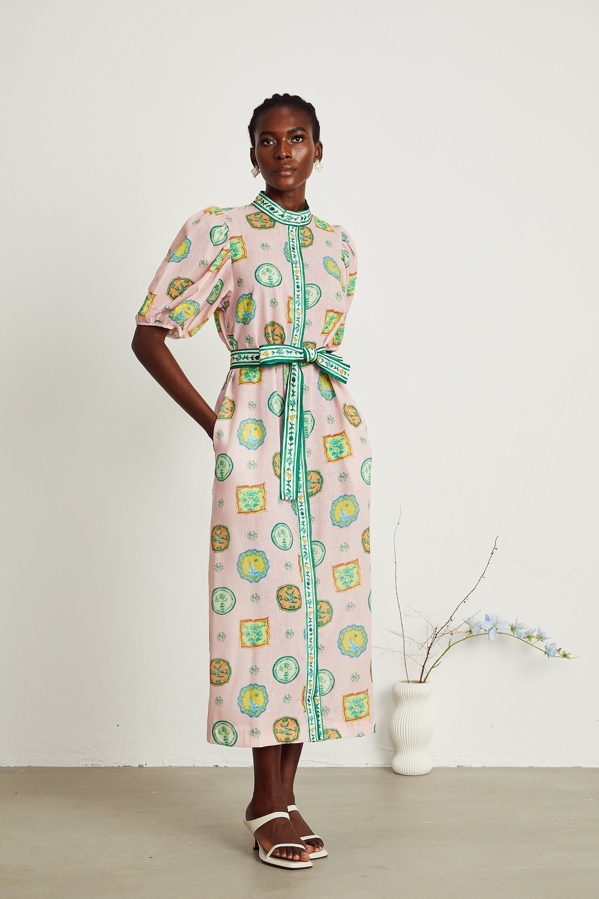 Bérengère pattern-print midi dress