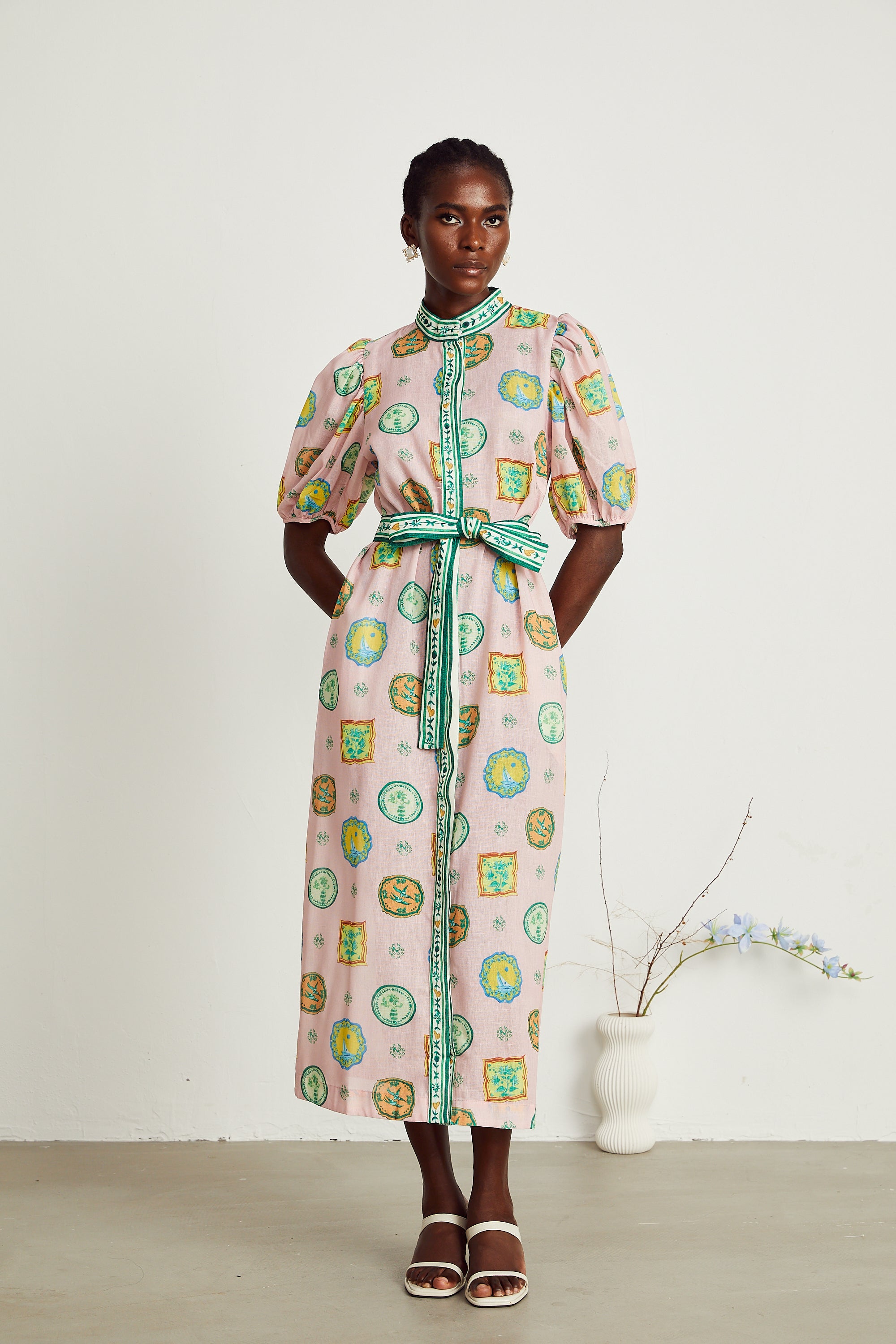 Bérengère pattern-print midi dress