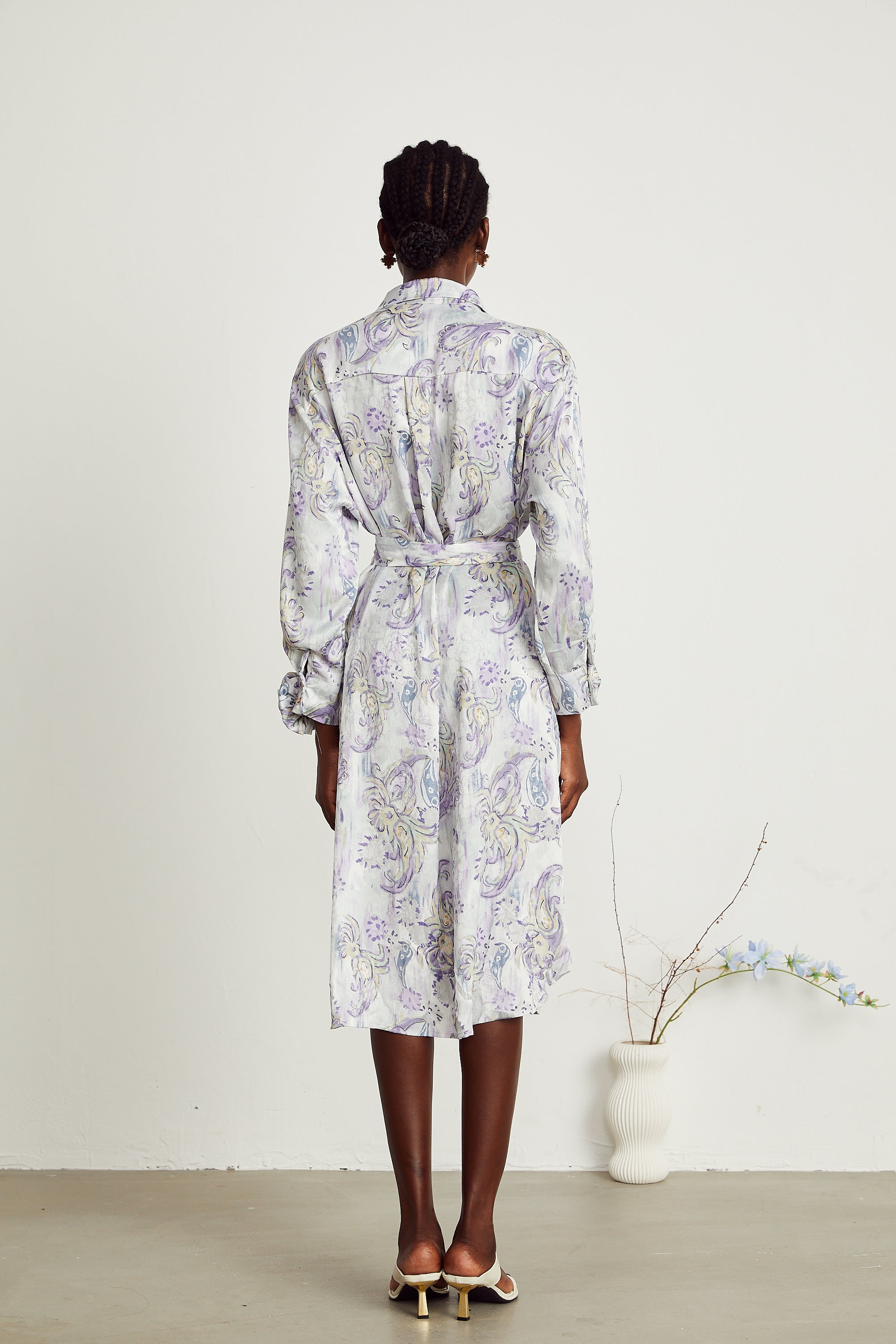 Clothilde 3d-petal floral midi dress