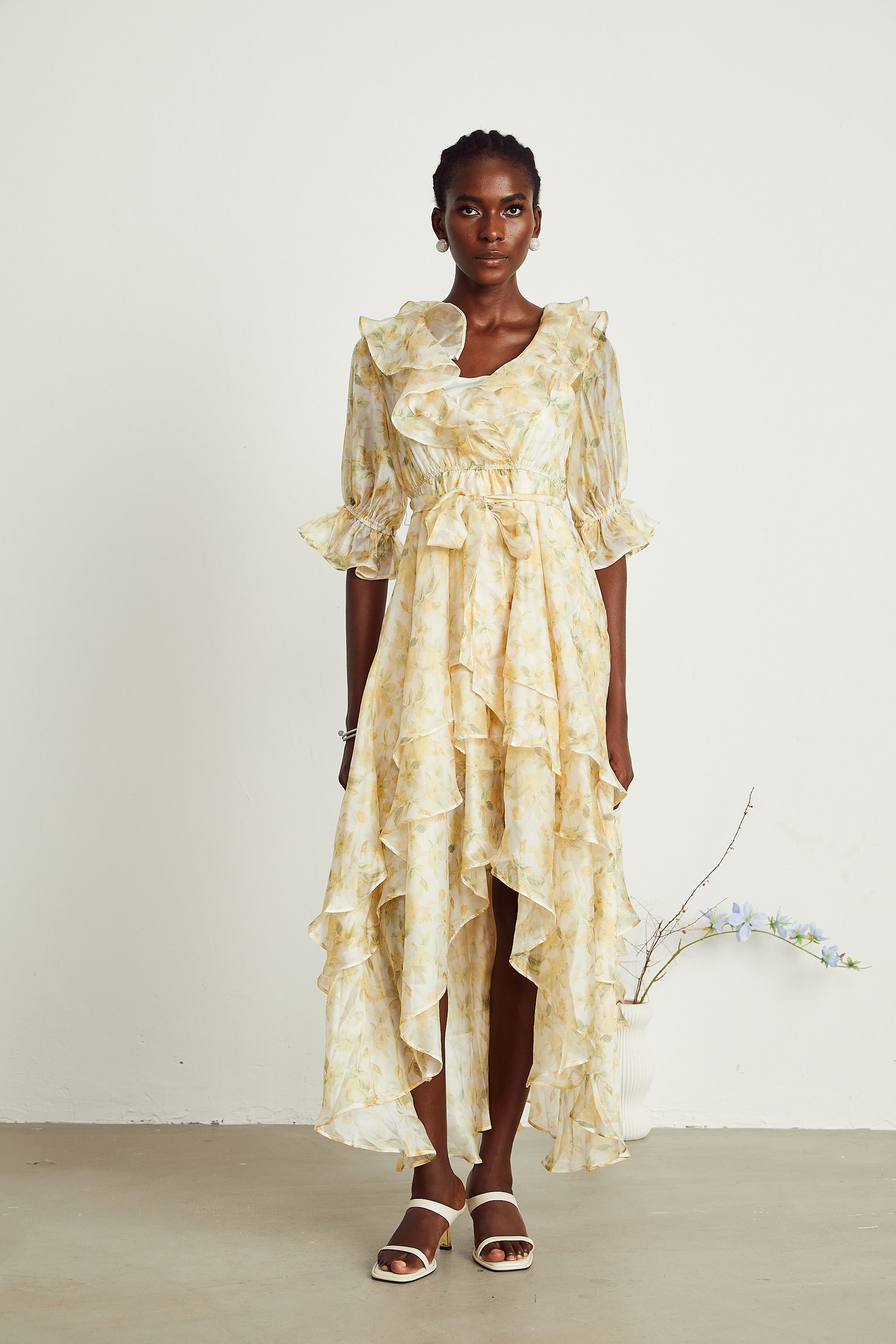 Amélie floral-print ruffled midi dress