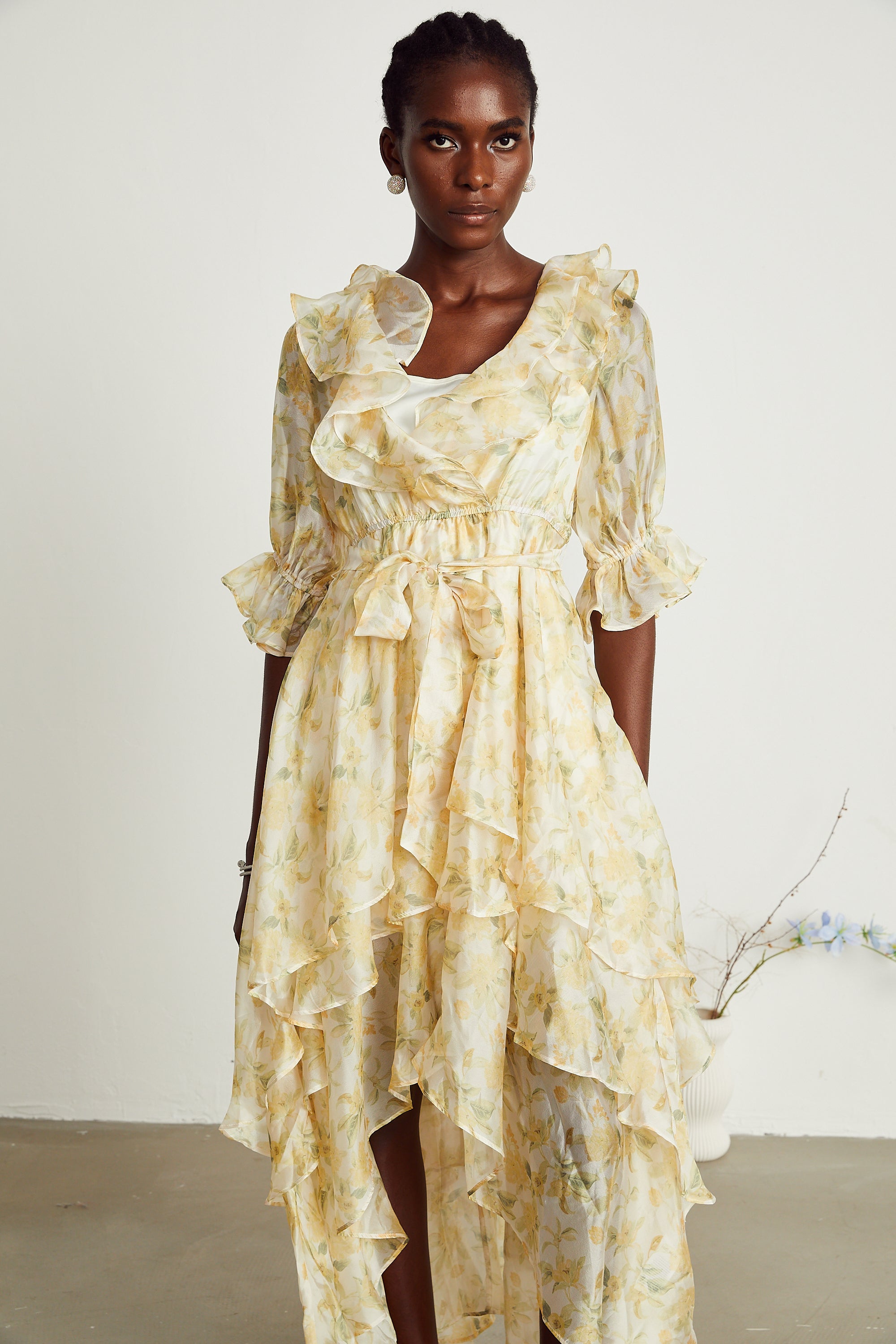 Amélie floral-print ruffled midi dress