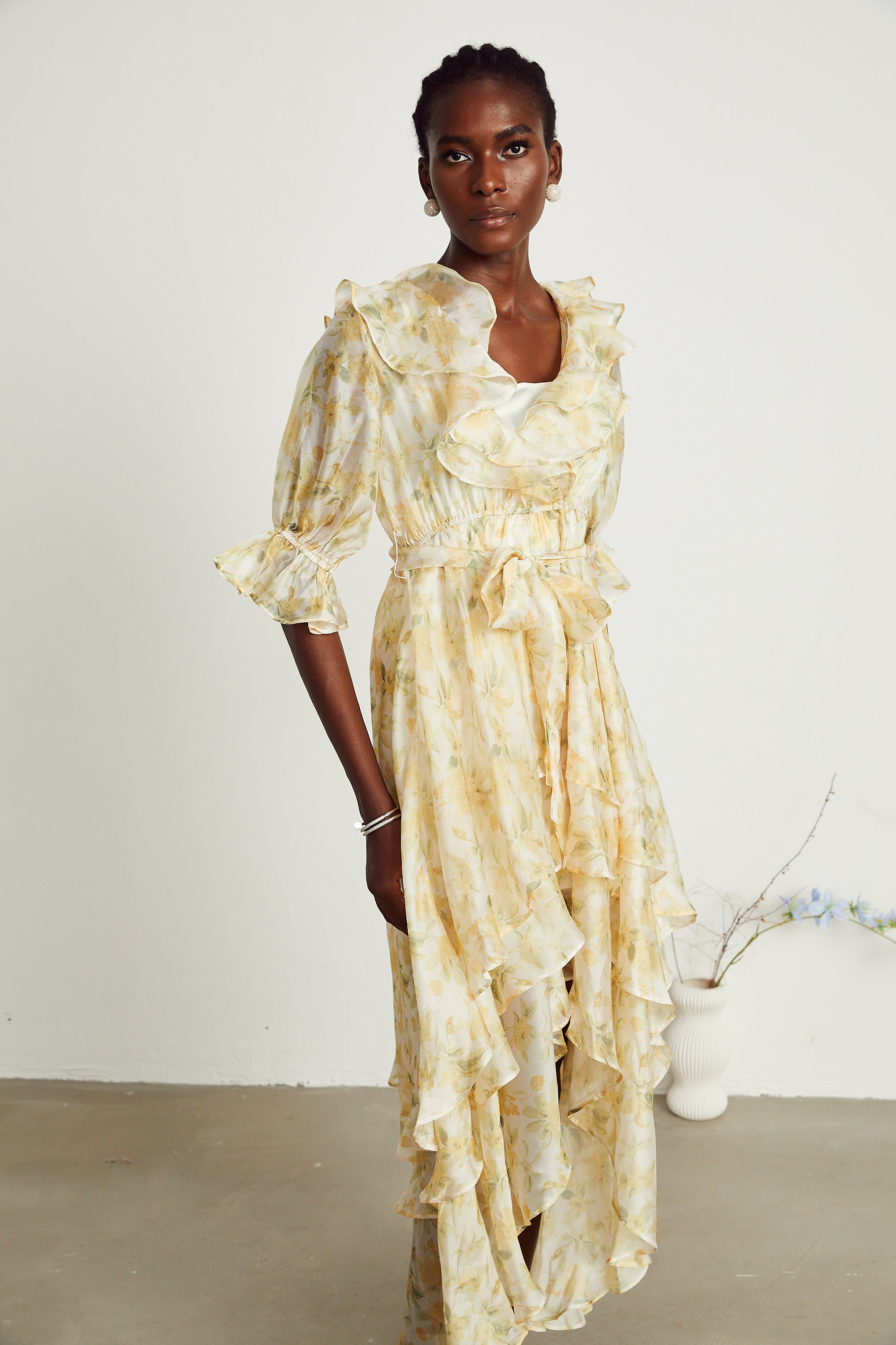 Amélie floral-print ruffled midi dress