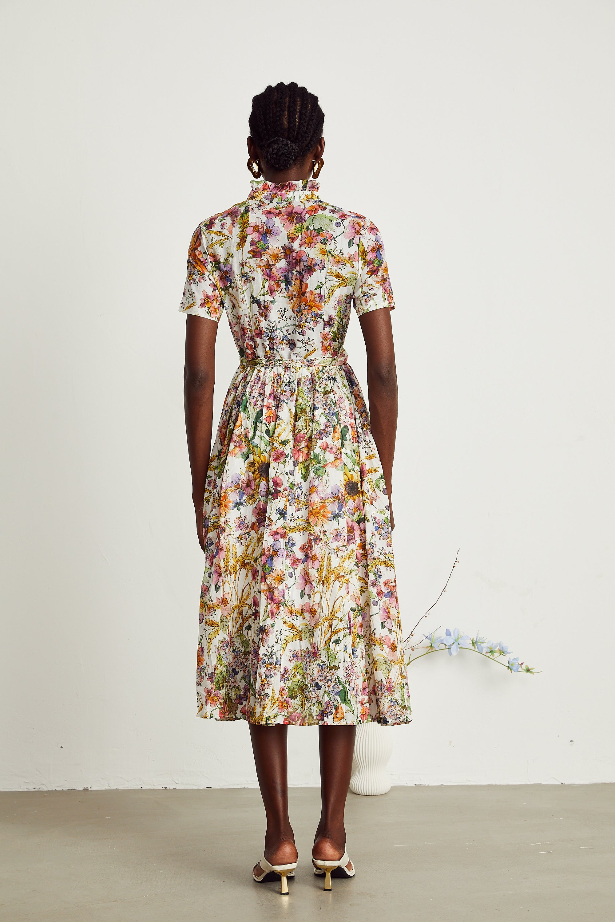 Clotilde floral-print pleated midi dress