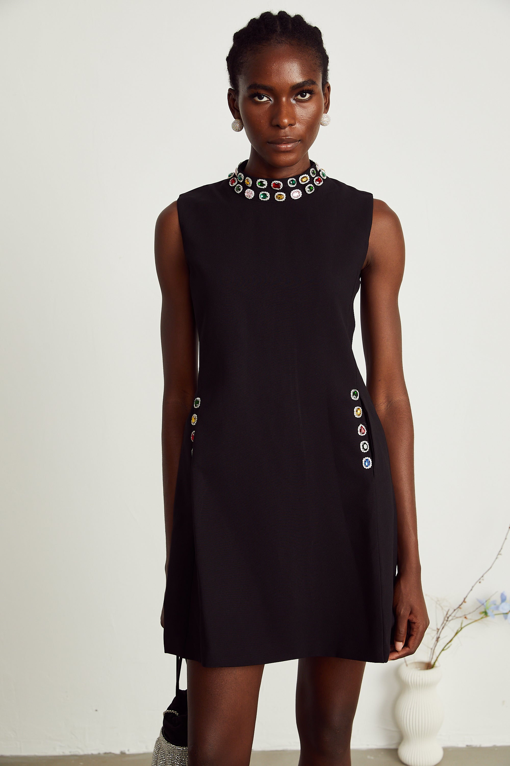 Xanthe crystal-embellished sleeveless mini dress