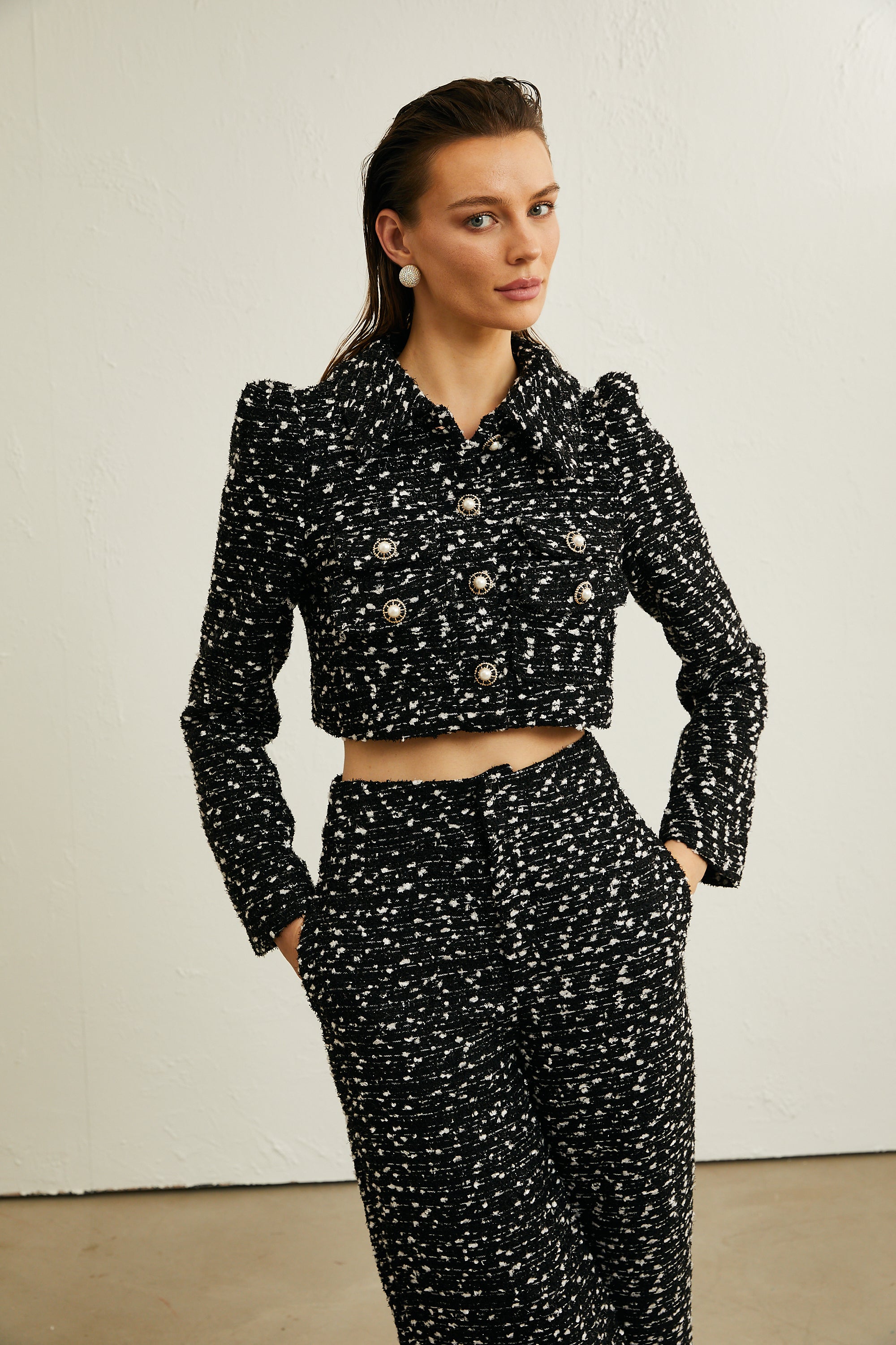 Martine tweed jacket & trousers matching set