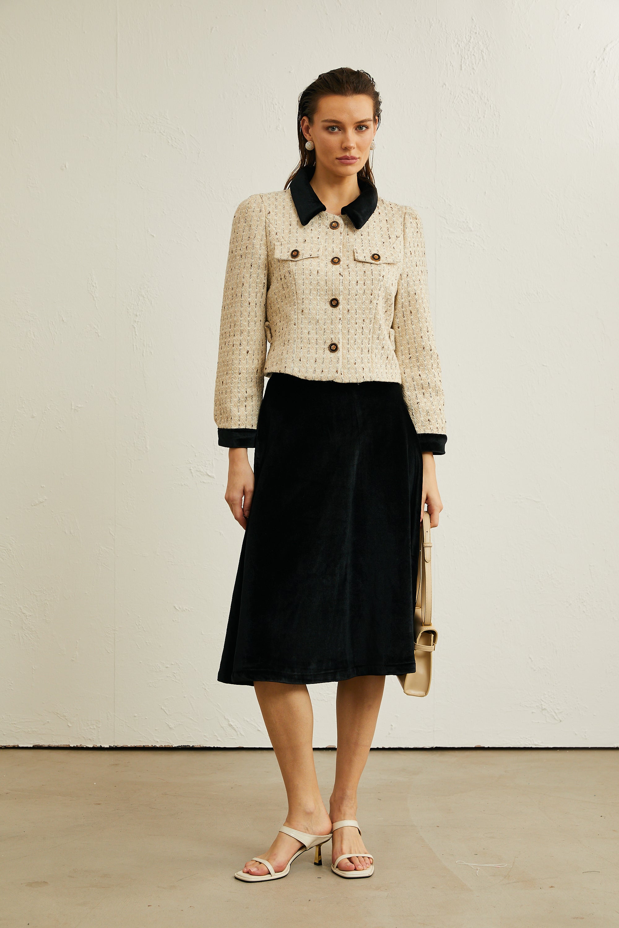 Pauline velvet jacket & skirt matching set