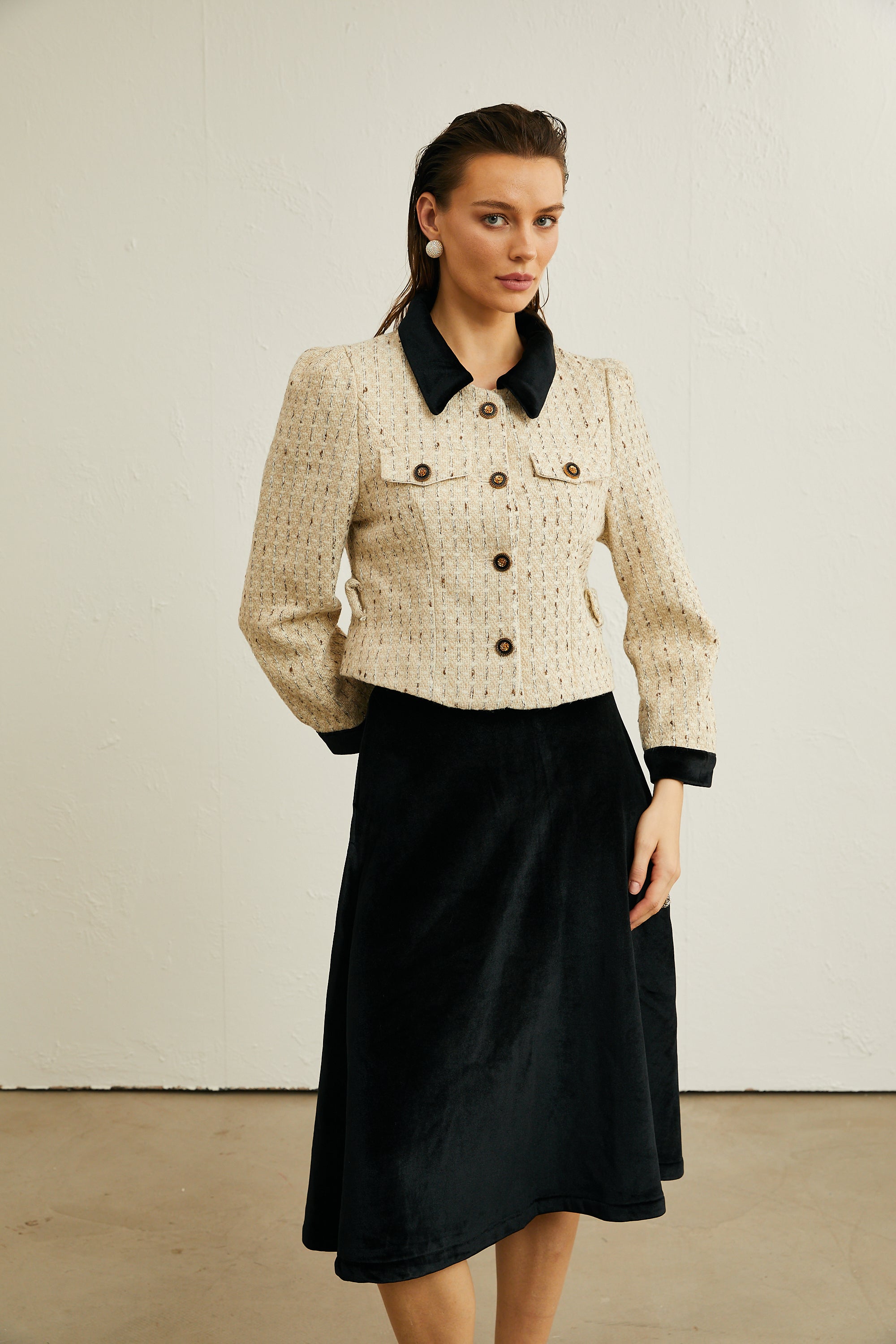 Pauline velvet jacket & skirt matching set