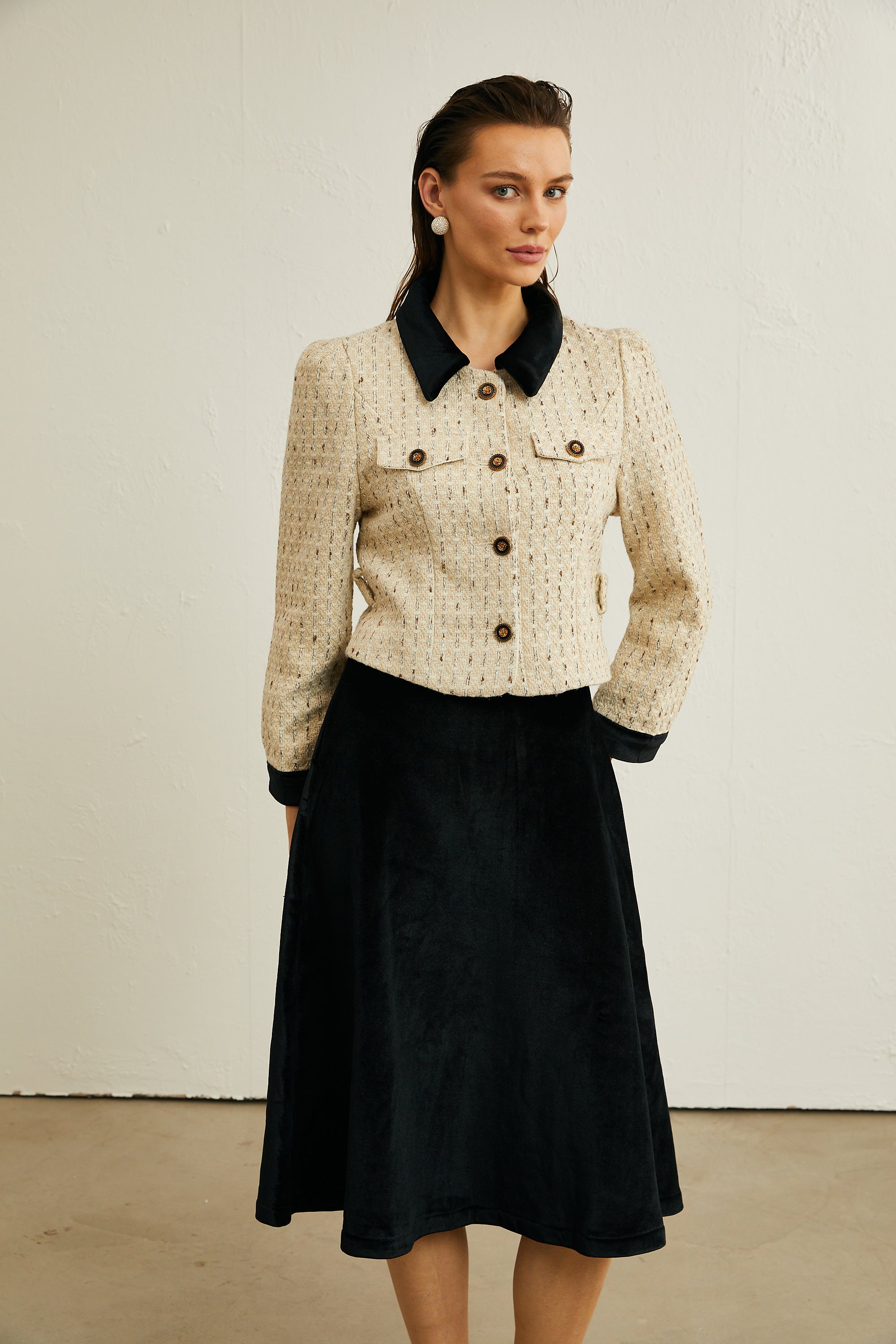 Pauline velvet jacket & skirt matching set