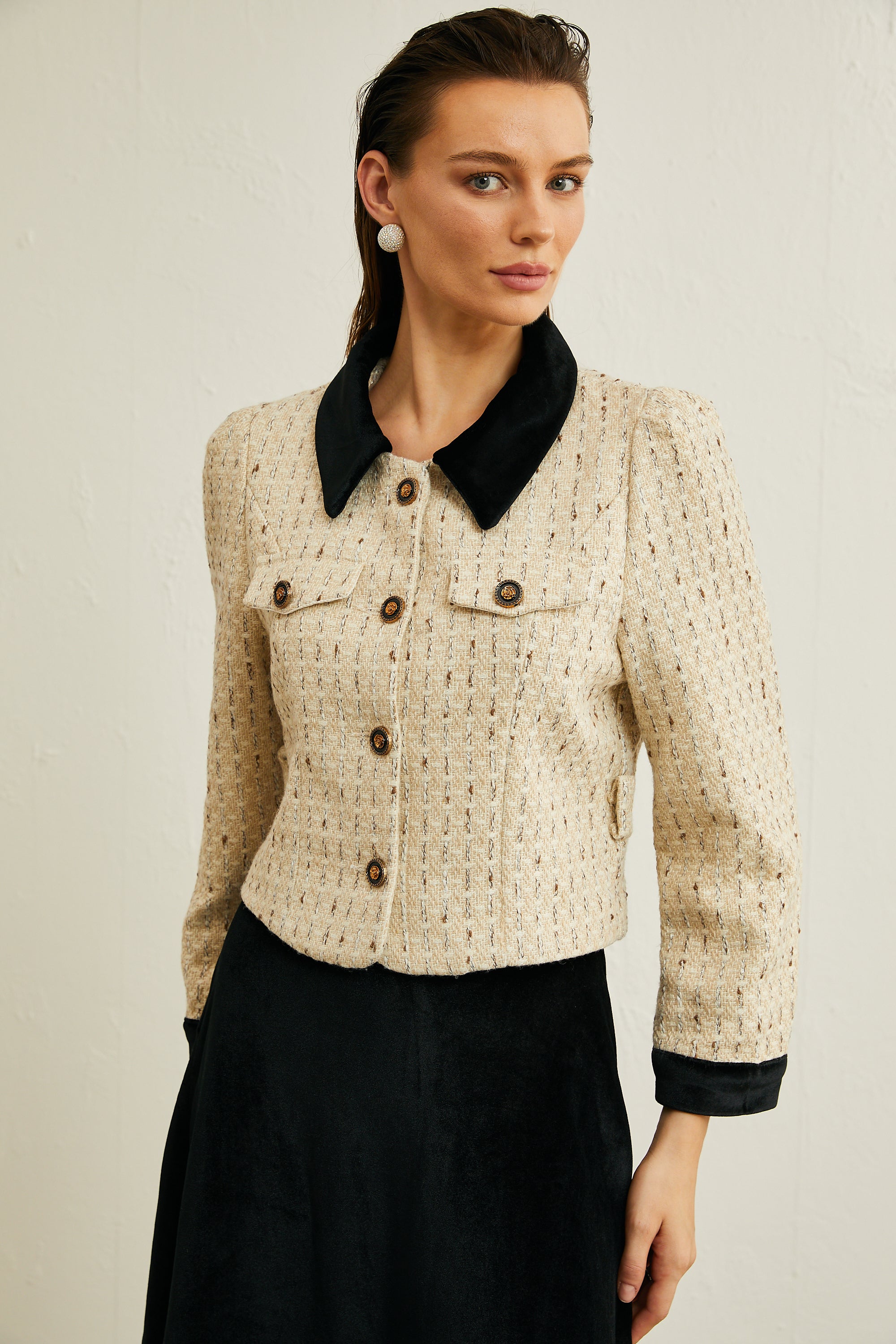 Pauline velvet jacket & skirt matching set