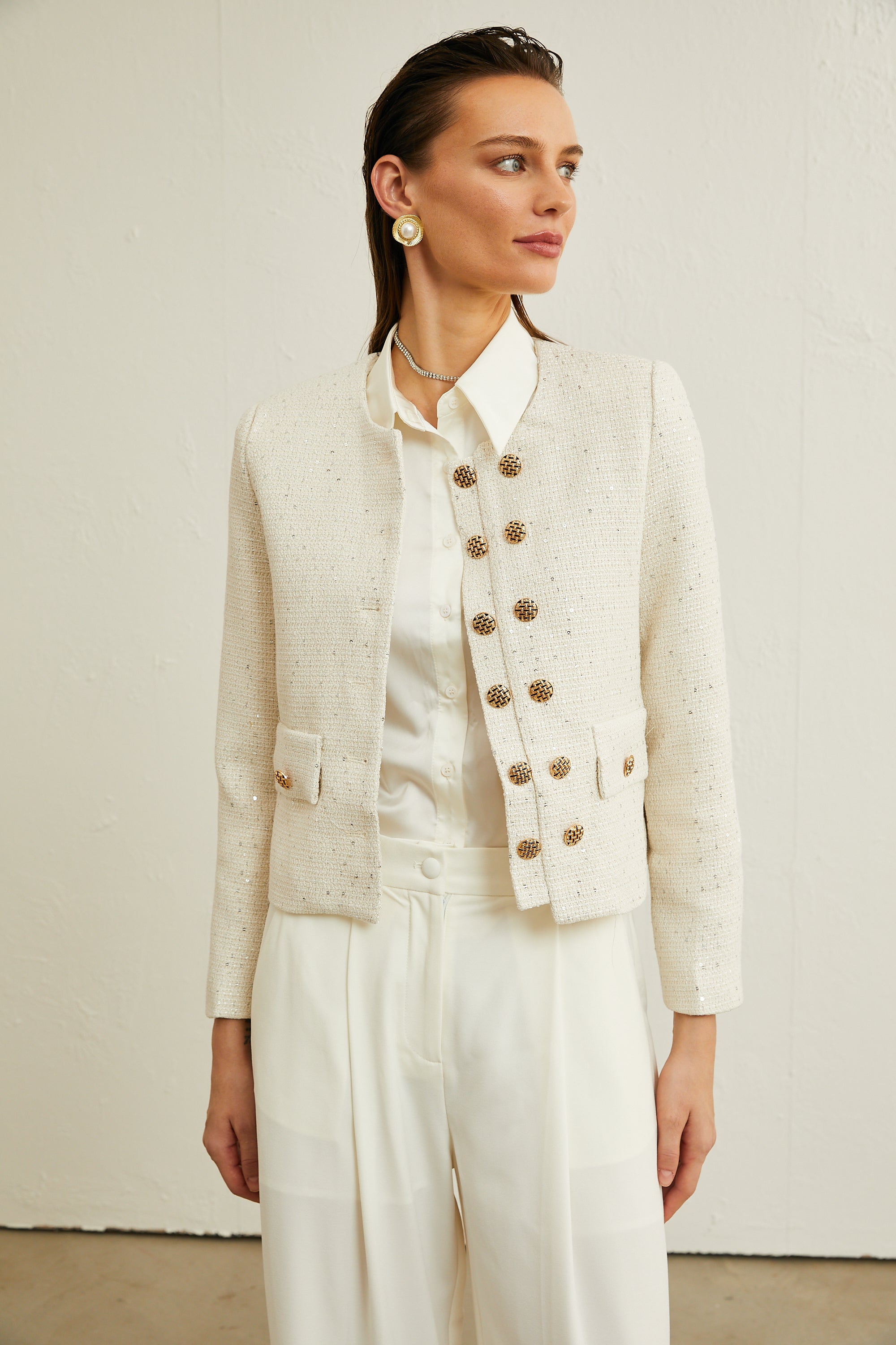 Karine tweed sequin-embellished jacket