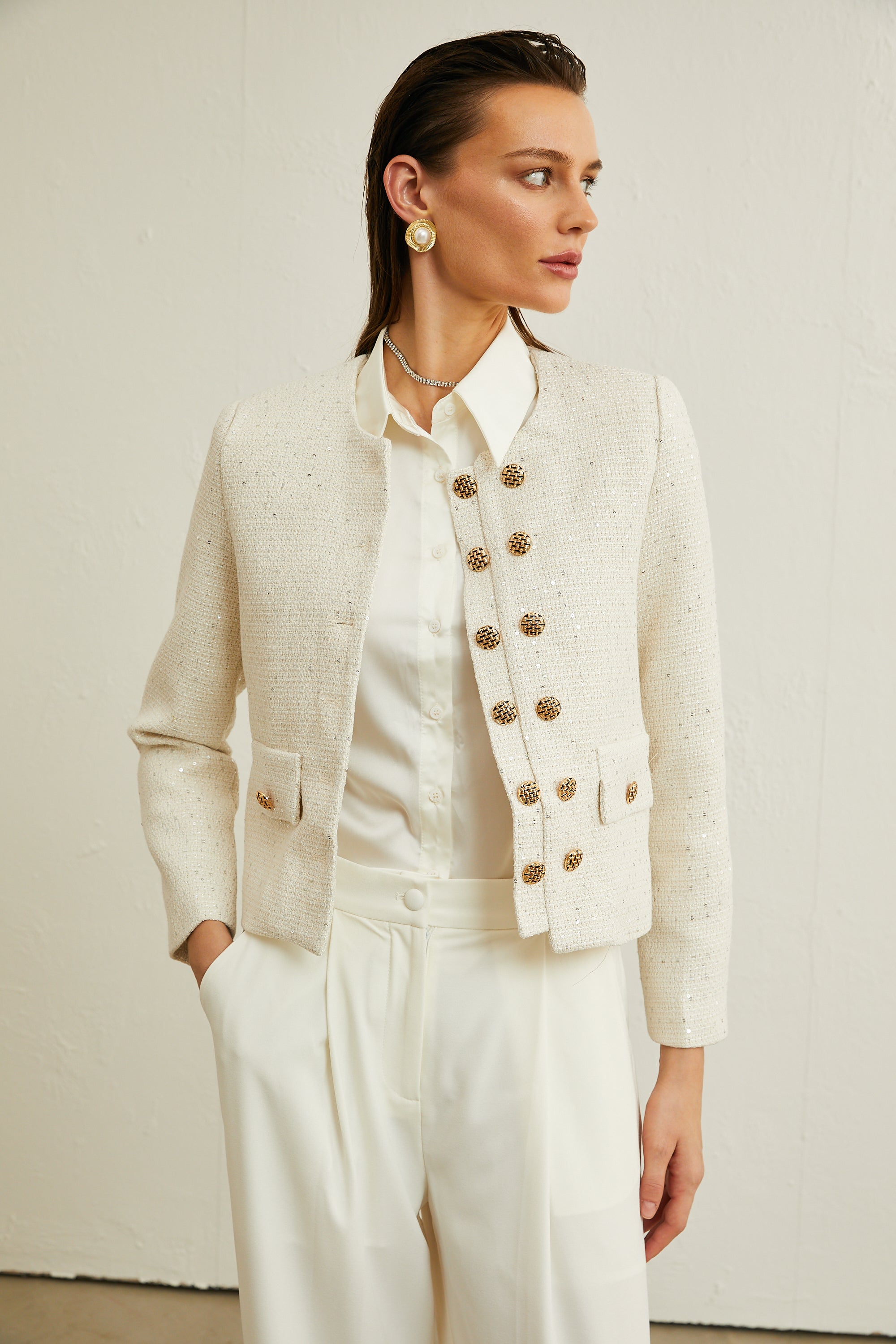 Karine tweed sequin-embellished jacket