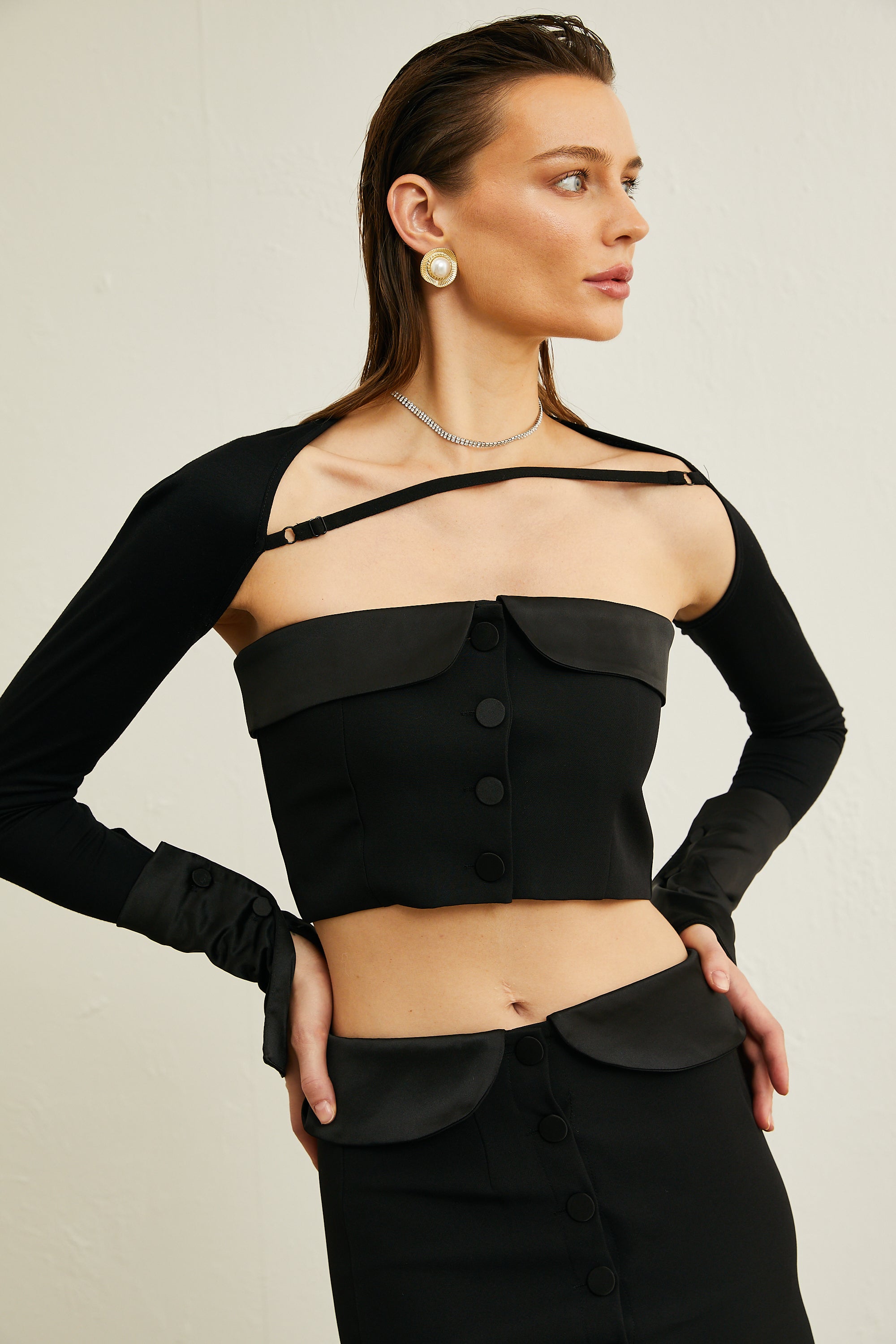 Luciela – Passendes Set aus Crop-Top und Rock mit Spaghetti-Detail 