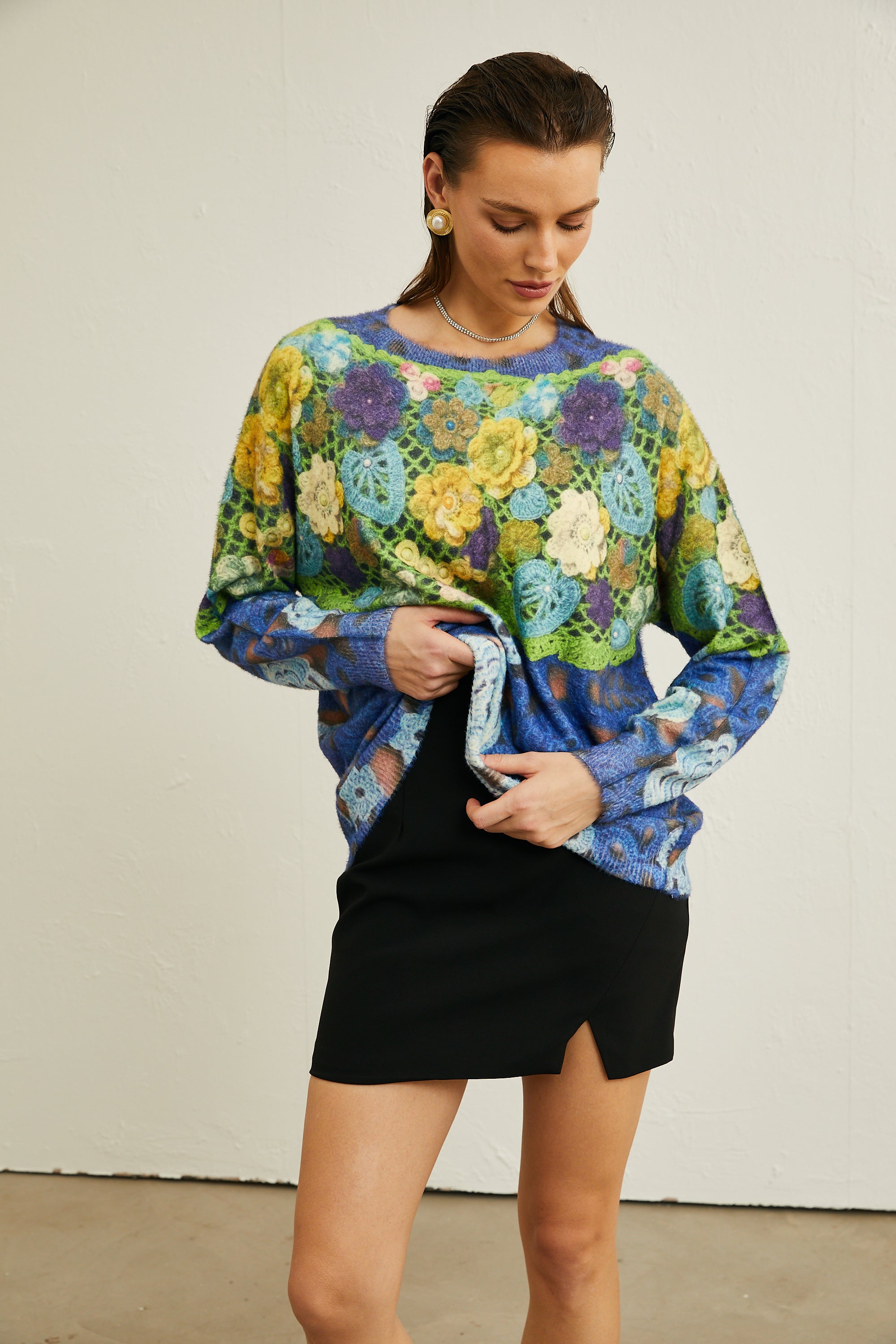 Nouria floral-print sweater