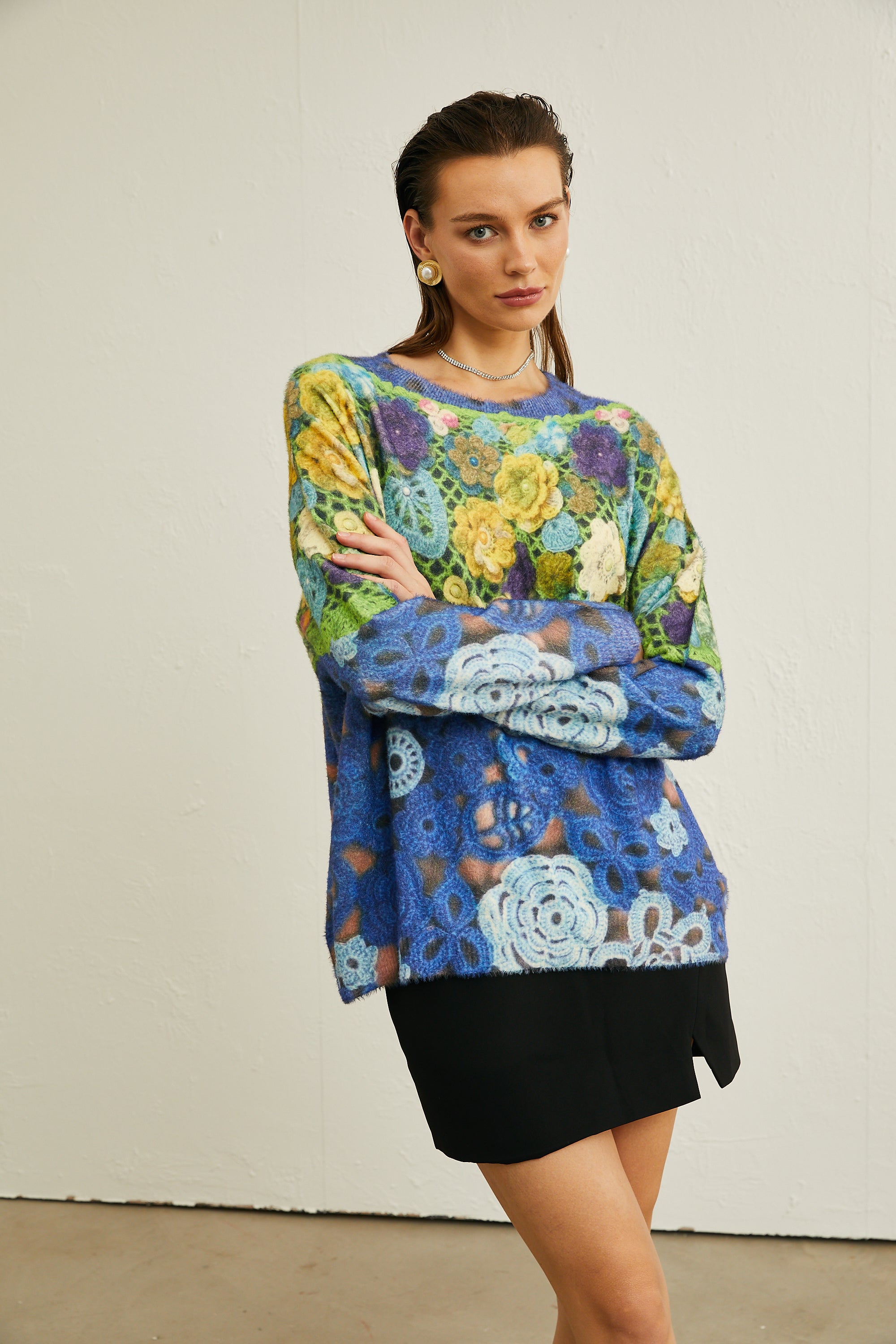 Nouria floral-print sweater