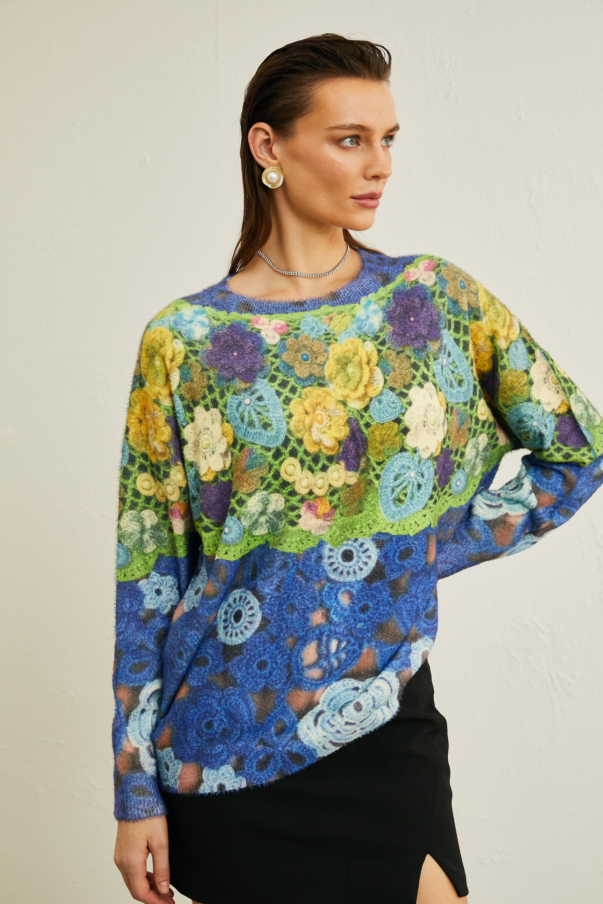 Nouria floral-print sweater