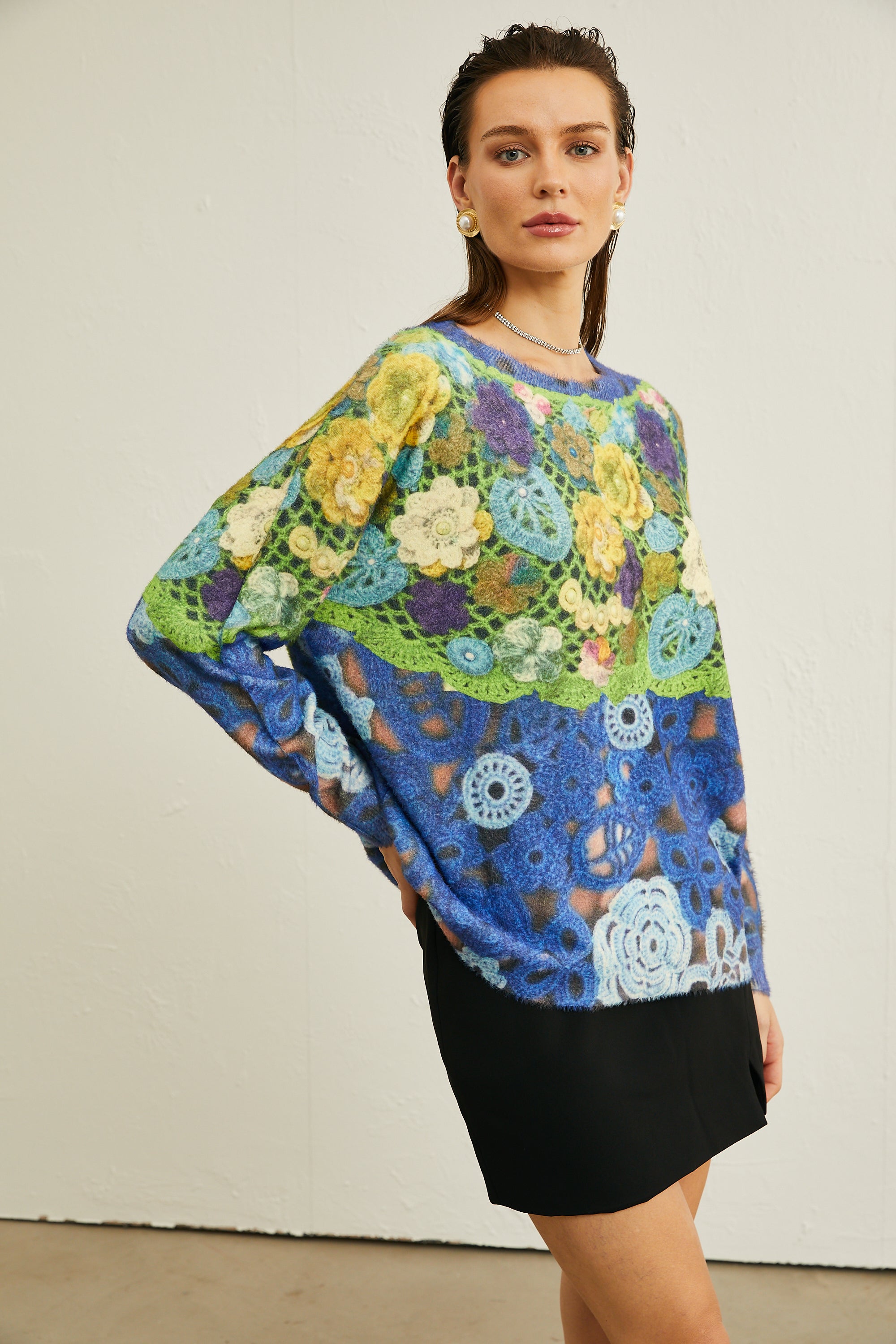 Nouria floral-print sweater