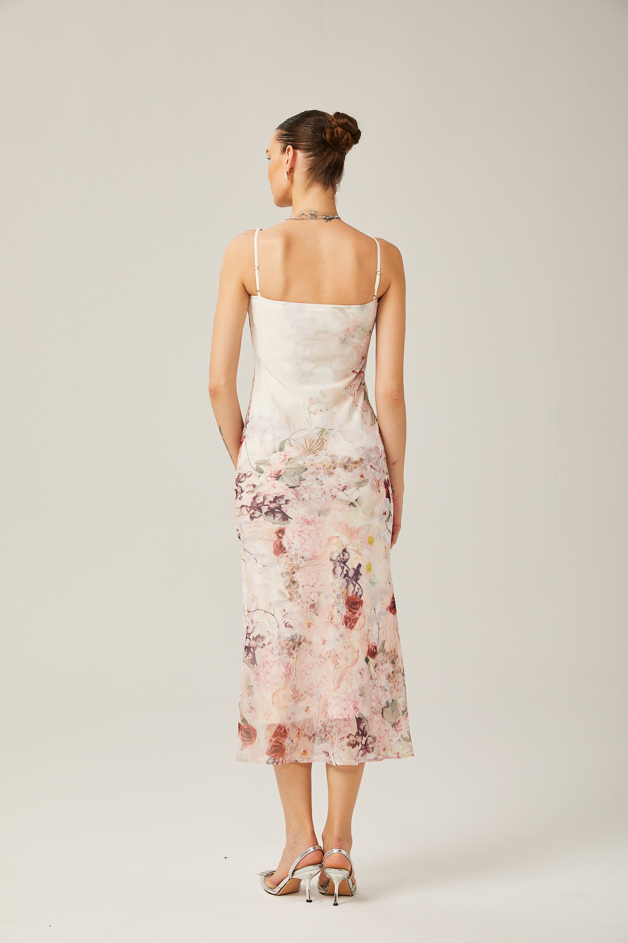 Kassandra floral-print bowl-neck midi dress