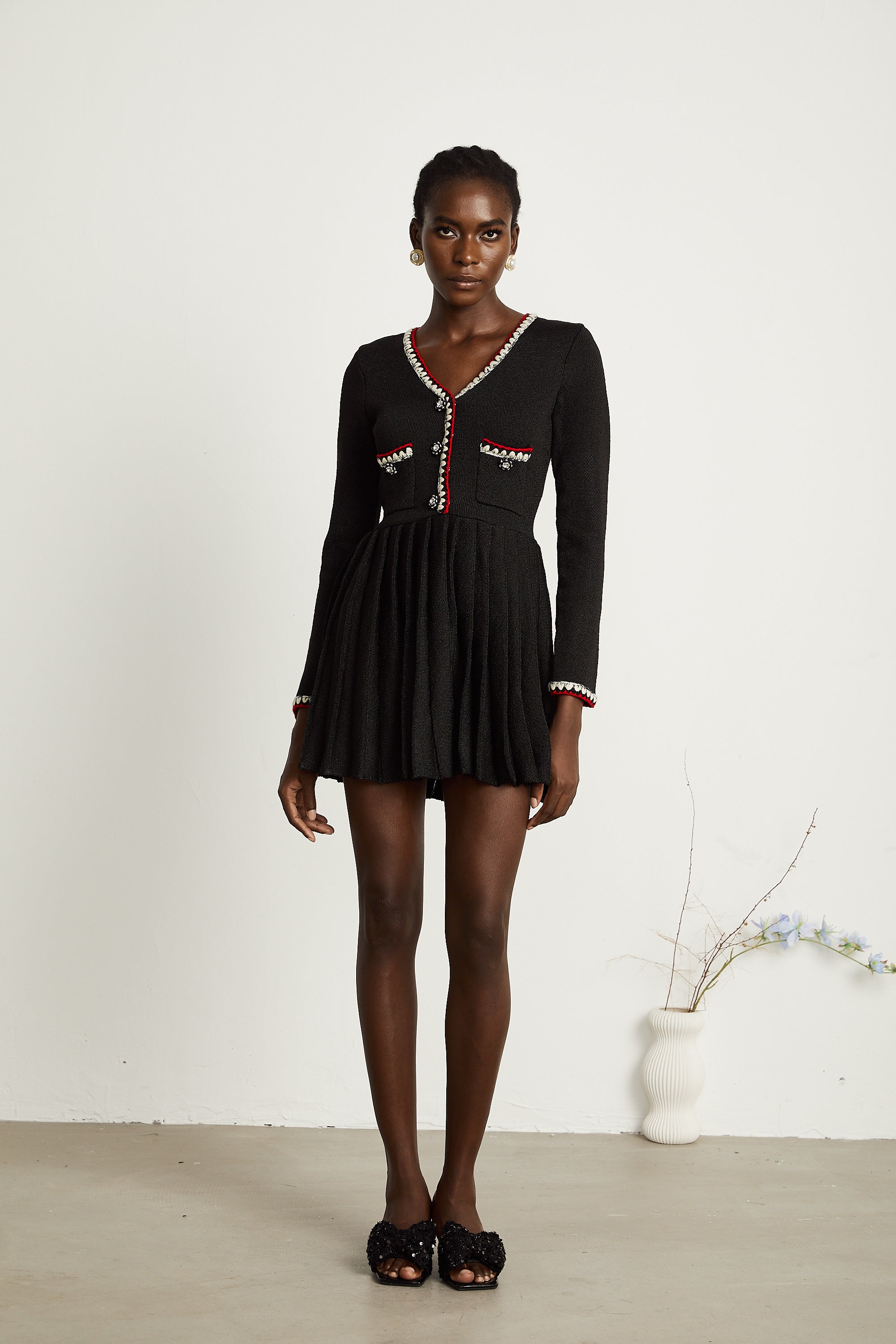 Aëlle knitted pleated mini dress