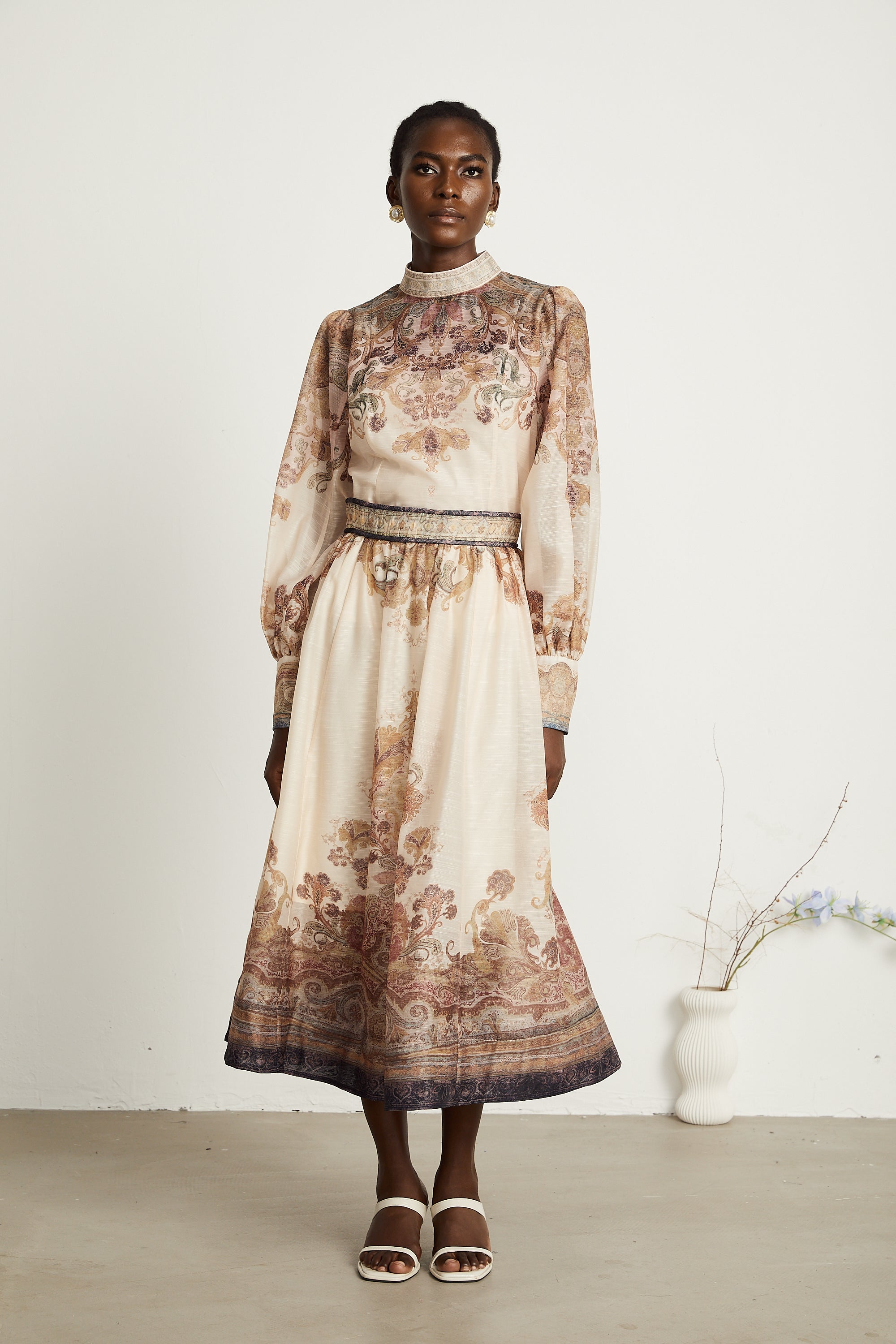 Esmée paisley-print blouse & skirt matching set