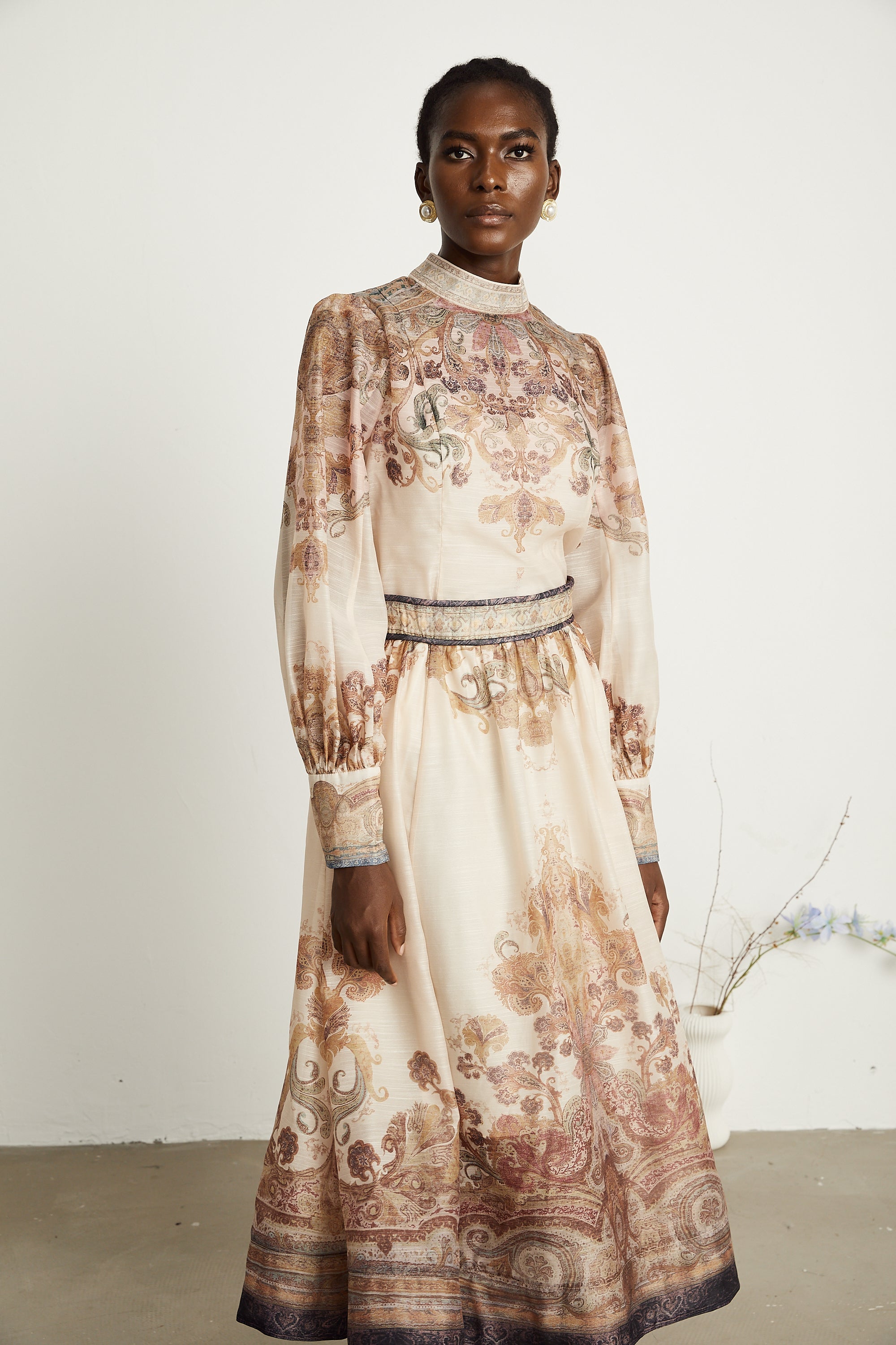 Esmée paisley-print blouse & skirt matching set