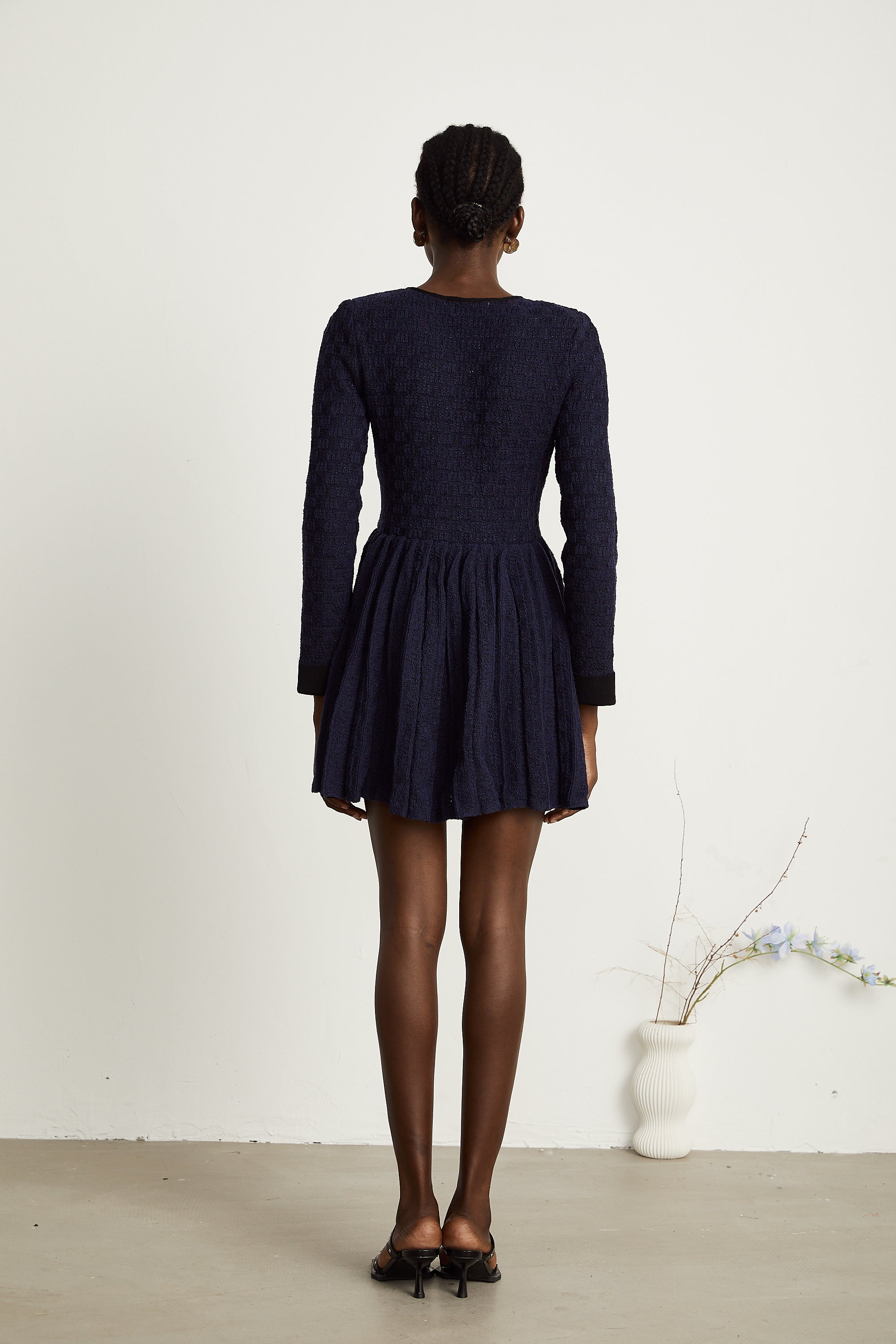 Cloé knitted pleated mini dress