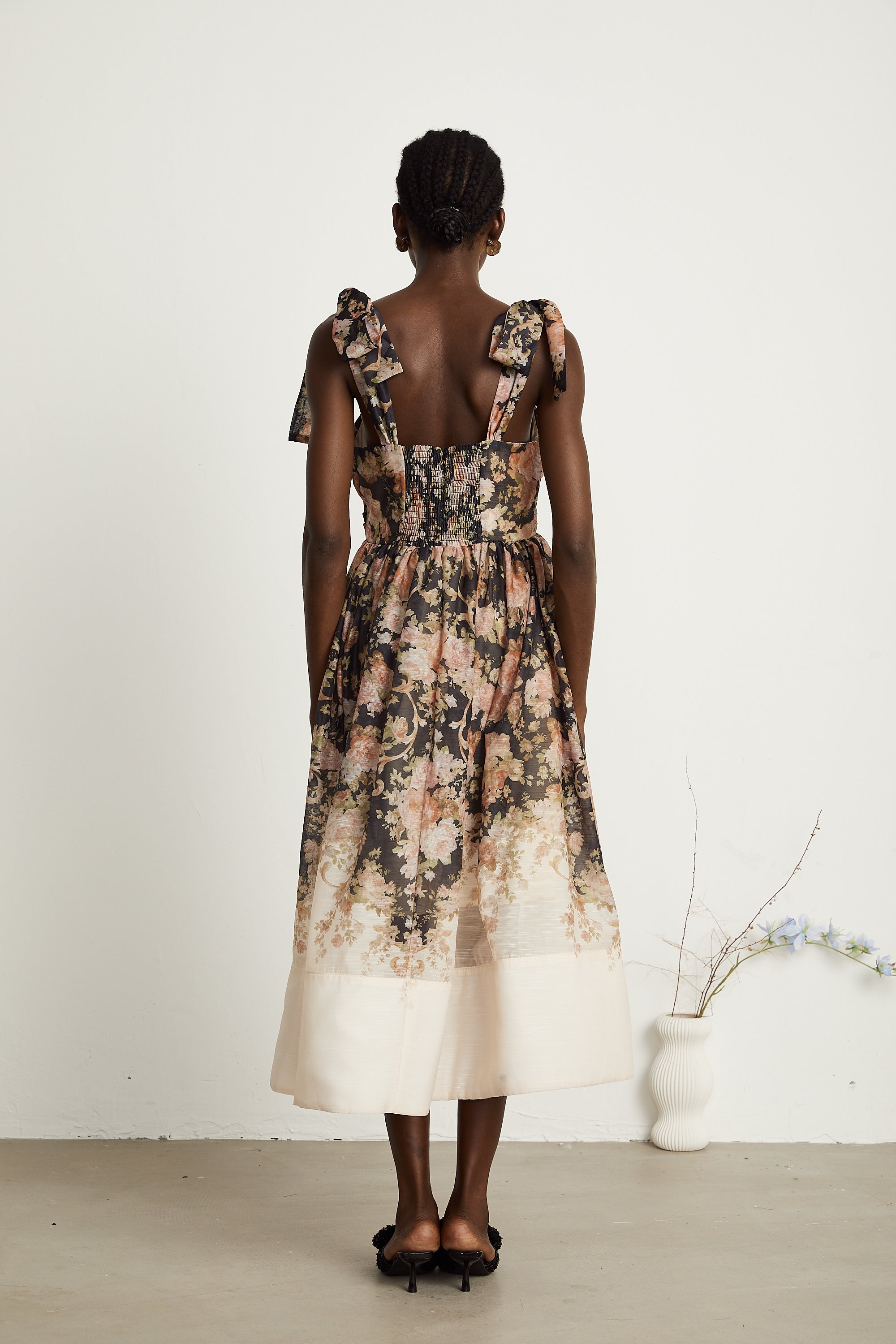 Béatrice floral-print pleated midi dress