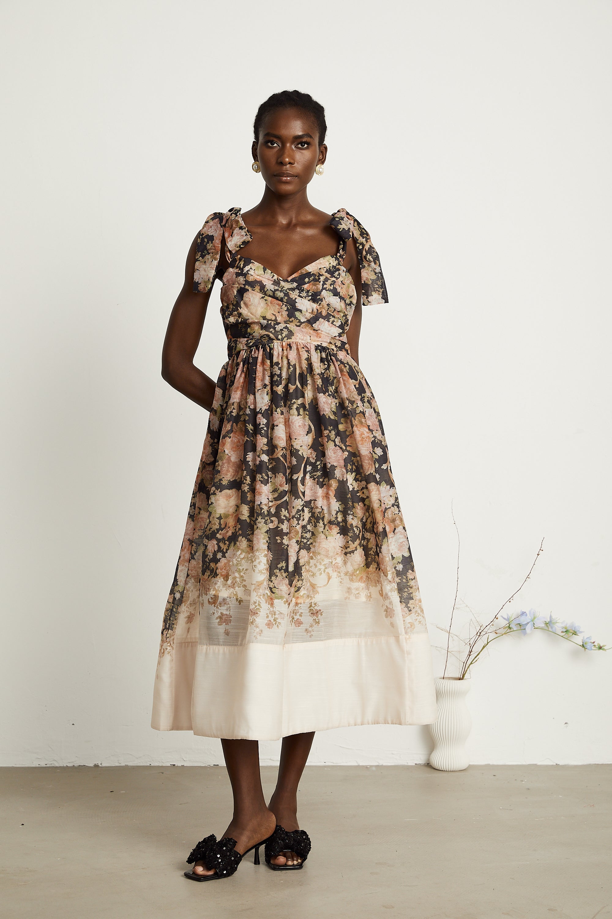 Béatrice floral-print pleated midi dress