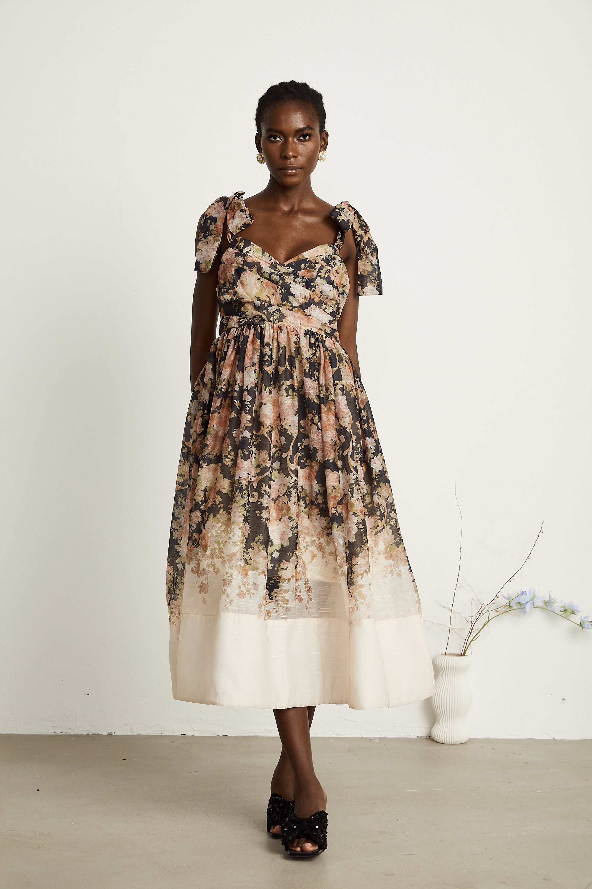 Béatrice floral-print pleated midi dress