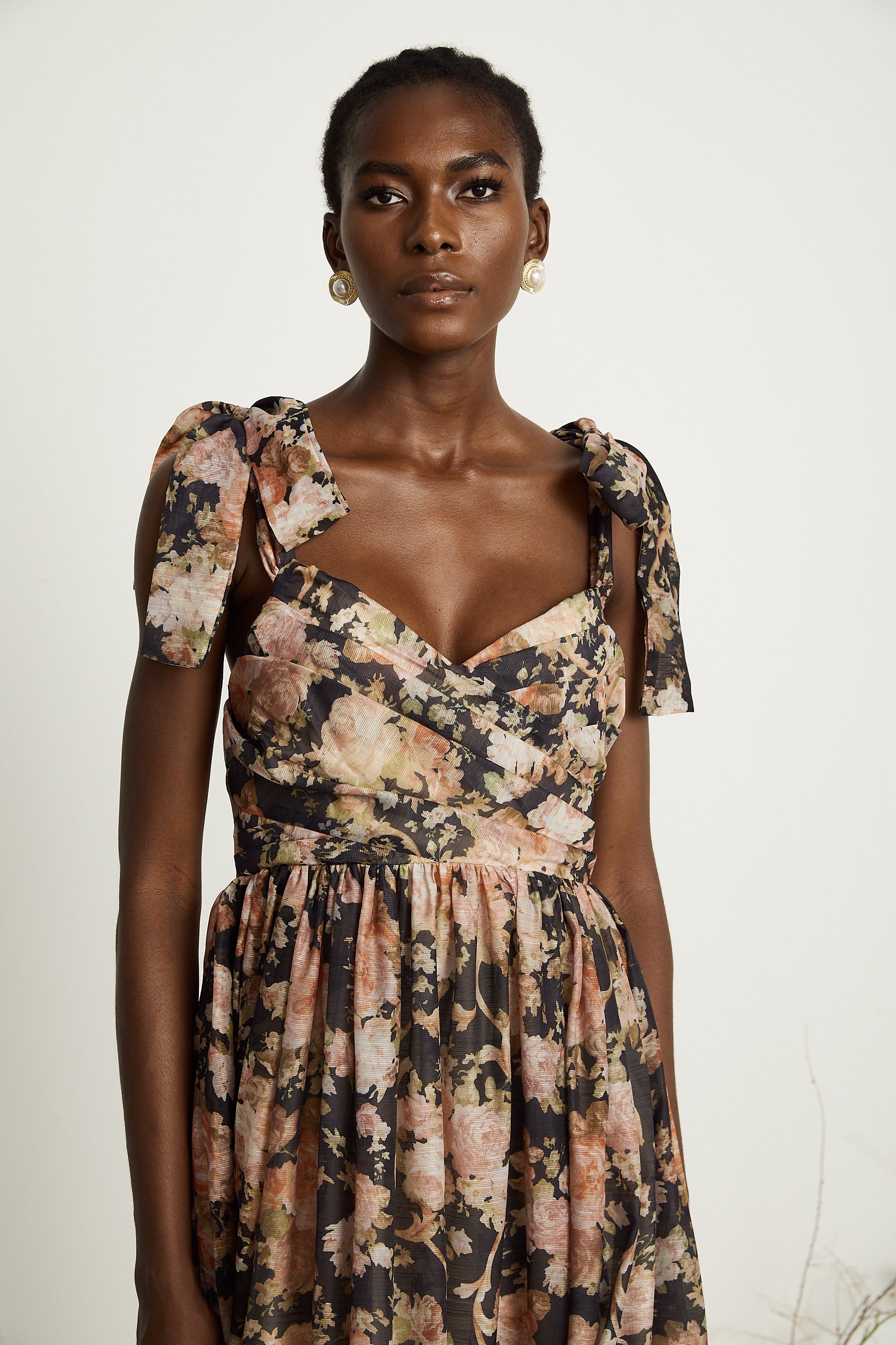 Béatrice floral-print pleated midi dress